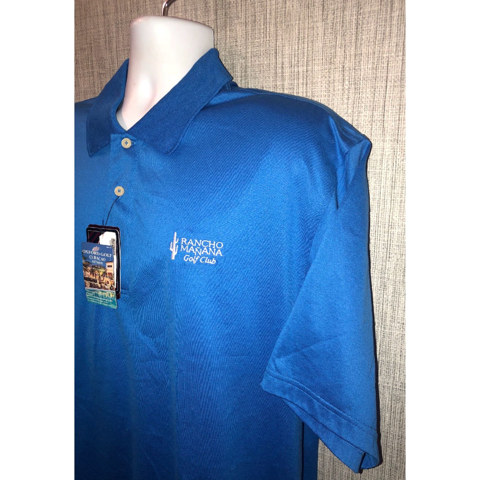 Vintage Oxford Golf Polo Shirt Men L Blue Techno Dry Short Sleeve Golf Casual NEW Size US L / EU 52-54 / 3 - 2 Thumbnail