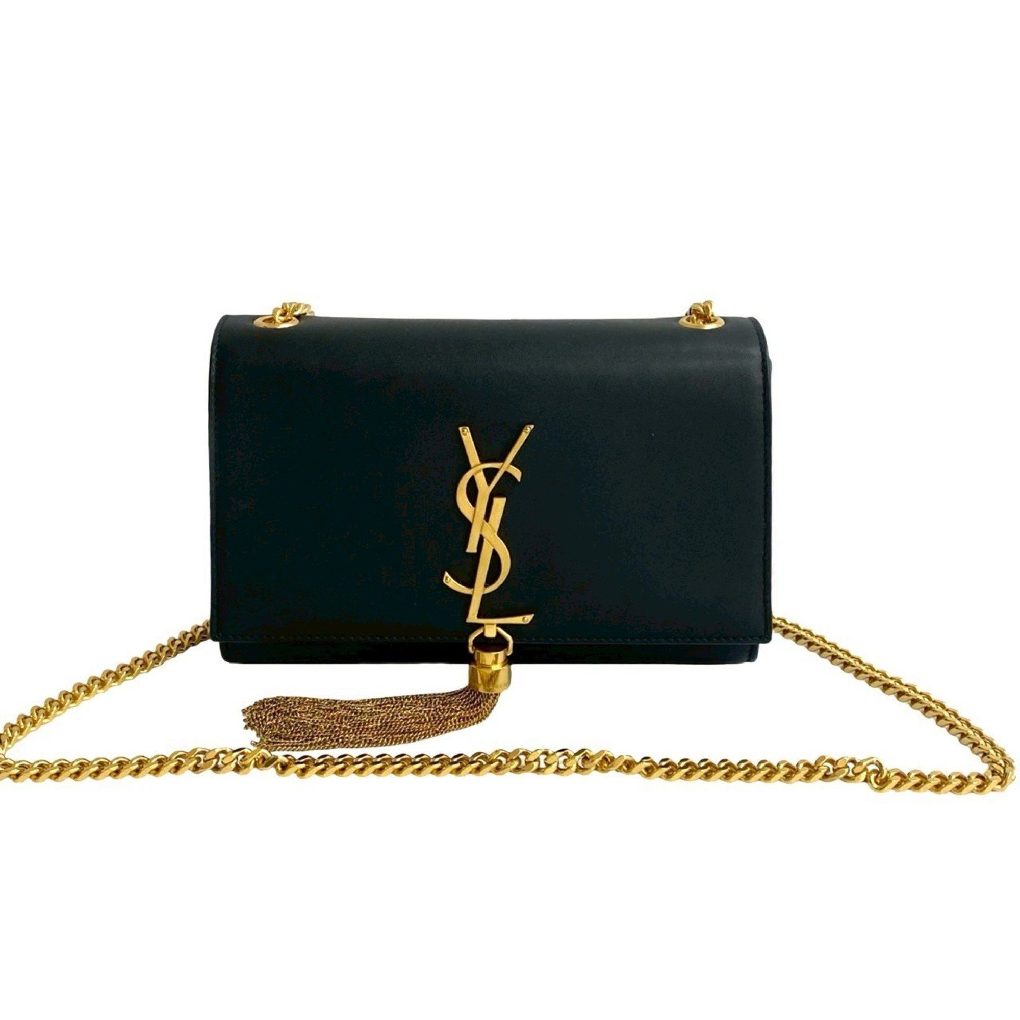 YVES SAINT LAURENT Cassandra YSL Logo Leather Chain Shoulder Bag
