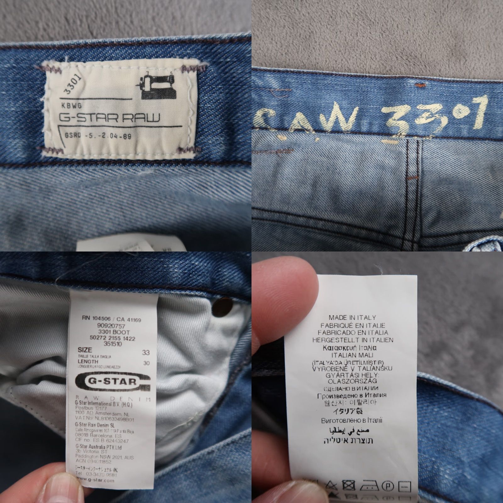 G-Star G-Star Raw Denim Jeans Men's Blue Size 33x30 Bootcut Denim 100% Cotton Button Fly Italy Regular Stretch Jeans Mens Bootscut blue wash 5-Pocket Size US 33 - 9 Thumbnail