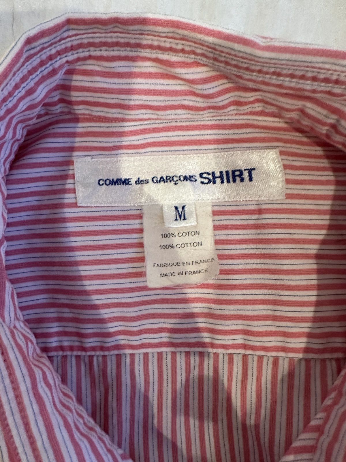 Comme des Garcons SHIRT White blue and pink stripe collared shirt Size US M / EU 48-50 / 2 - 3 Thumbnail