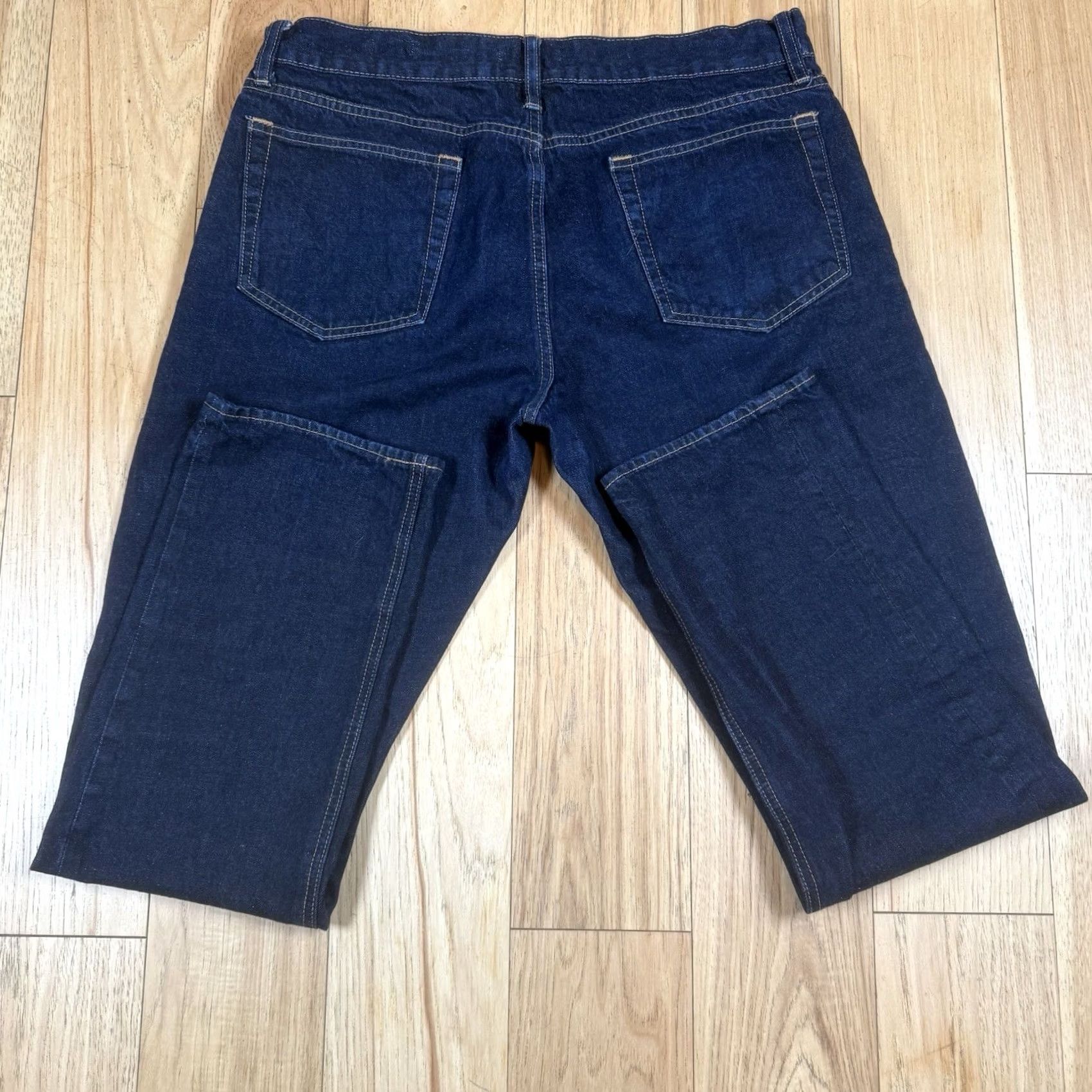 Denime J Crew Mercantile Jeans Mens 32x30 Dark Wash Medium Blue Straight Denim Pants, 34x32 Tag, Regular Size Size US 32 / EU 48 - 5 Thumbnail