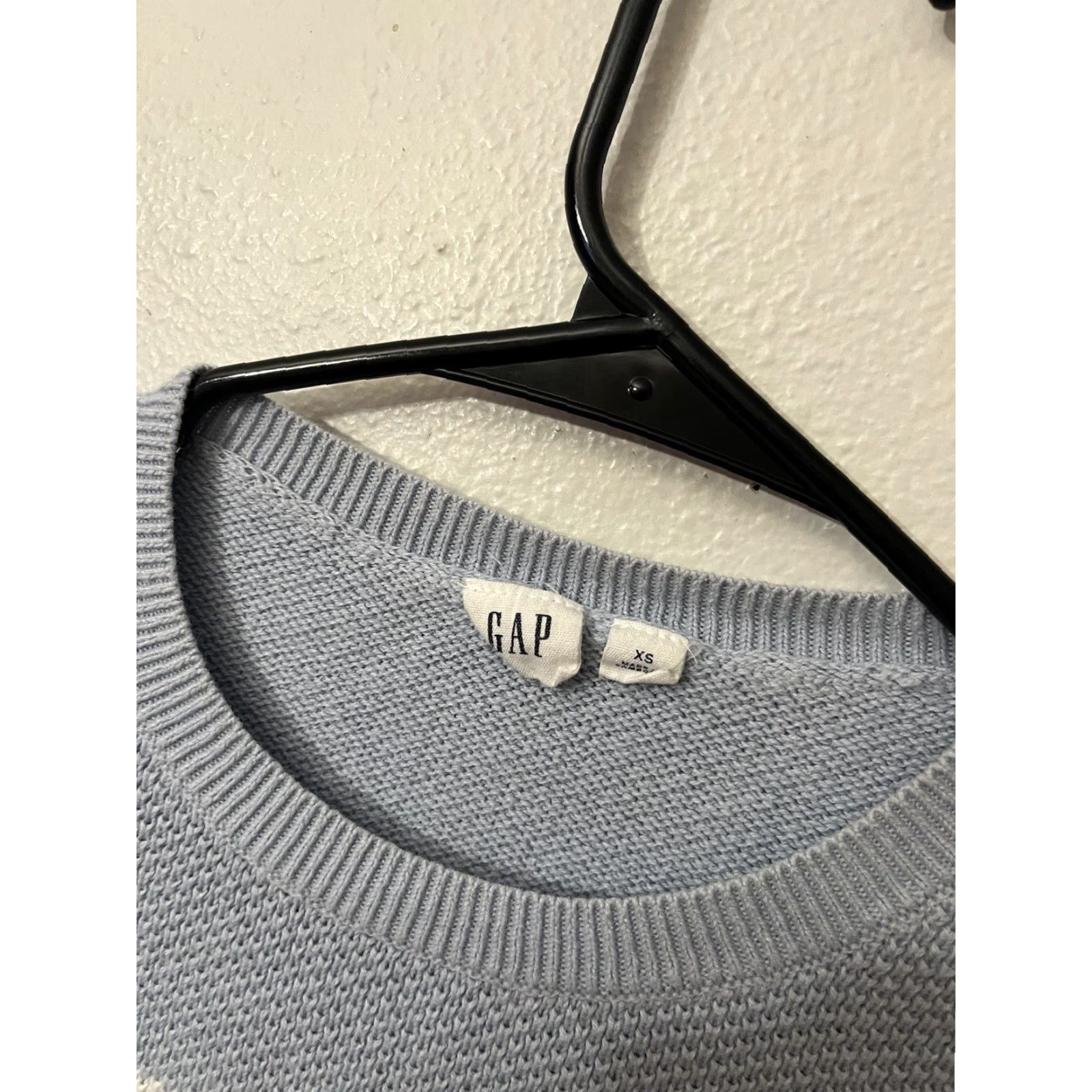 Gap VINTAGE GAP Shirt XS Women White & Blue Striped Crew Neck Pullover 669964-04 Logo Cotton Knit Winter Spring Summer Fall Womens Size XS / US 0-2 / IT 36-38 - 3 Thumbnail