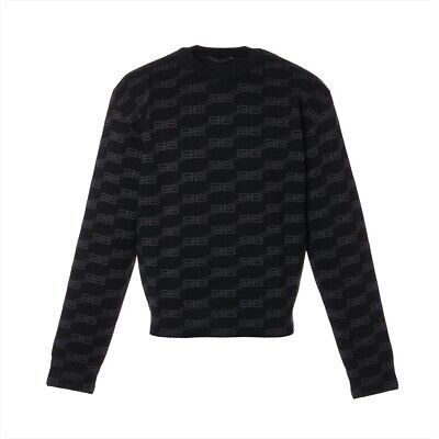 Balenciaga All-Over Monogram Crewneck Sweater in Black/White Size US L / EU 52-54 / 3 - 1 Thumbnail