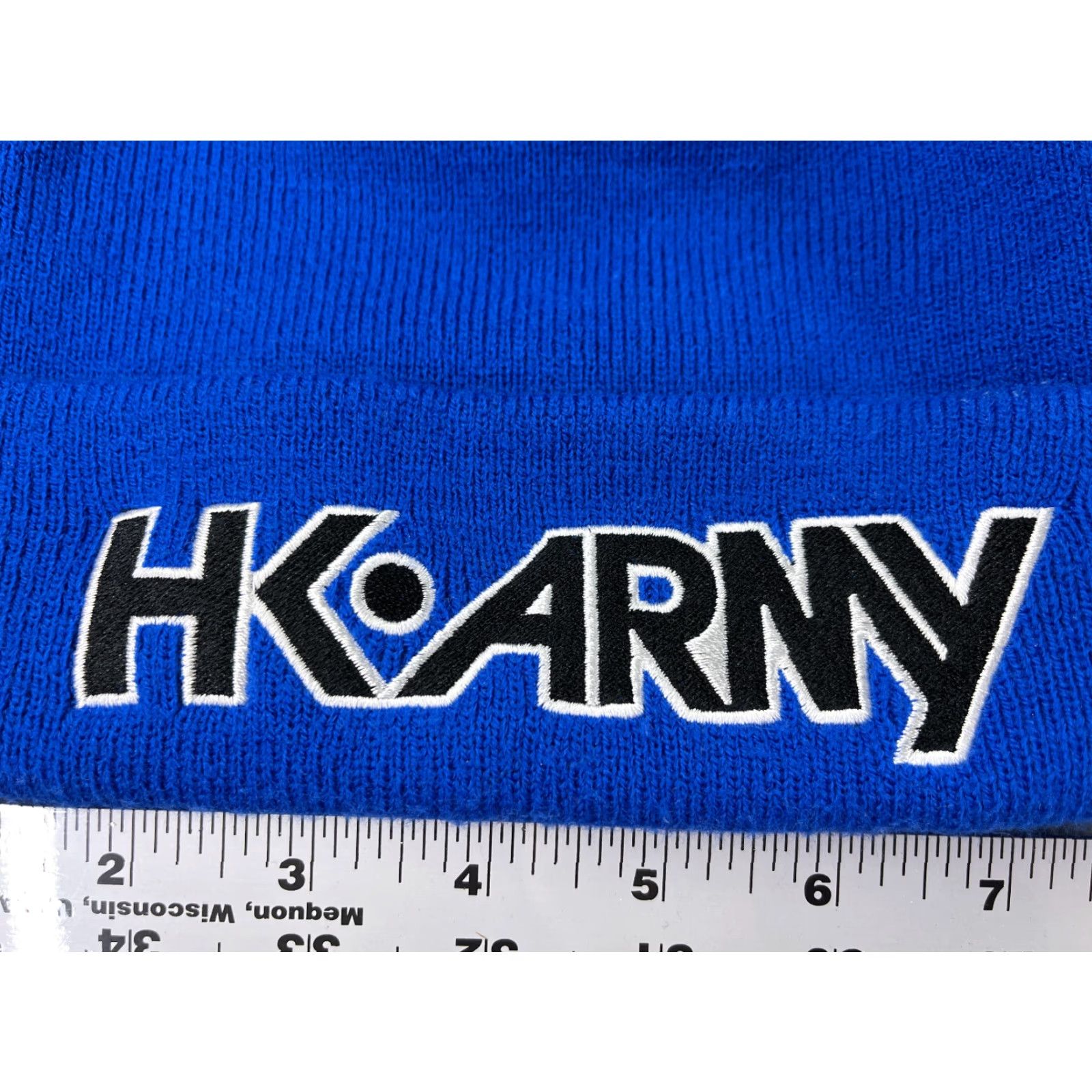 Vintage HK Arny Beanie Hat Adult One Size Blue Knit 100% Acrylic Embroidered Logo Ski Beanie Mens Size ONE SIZE - 2 Thumbnail