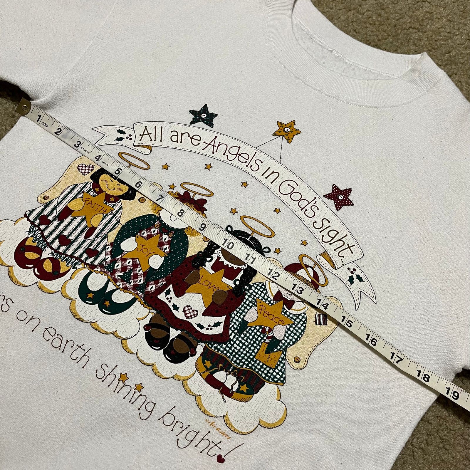 Jerzees Vintage 90s All Are Angels in Gods Sight Graphic Crewneck Size US M / EU 48-50 / 2 - 5 Thumbnail