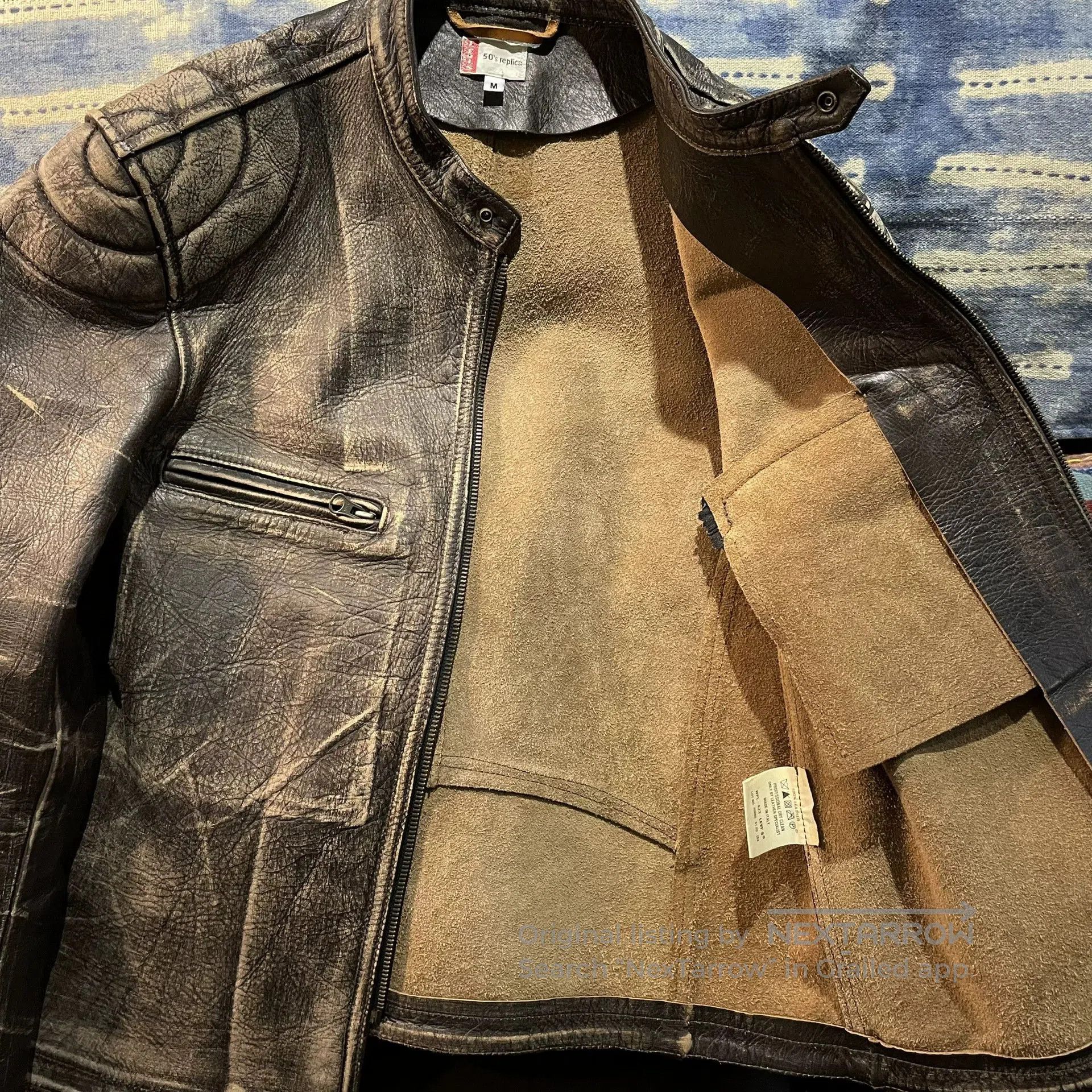 LVC Levi's Vintage Motorcycle Leather Jacket. Size US M / EU 48-50 / 2 - 4 Thumbnail