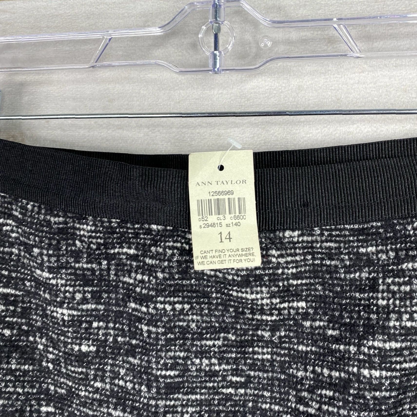 Ann Taylor Ann Taylor Skirt Adult 14 Black Tweed Zip Wool NWT Womens Size 36" / US 14 / IT 50 - 2 Thumbnail