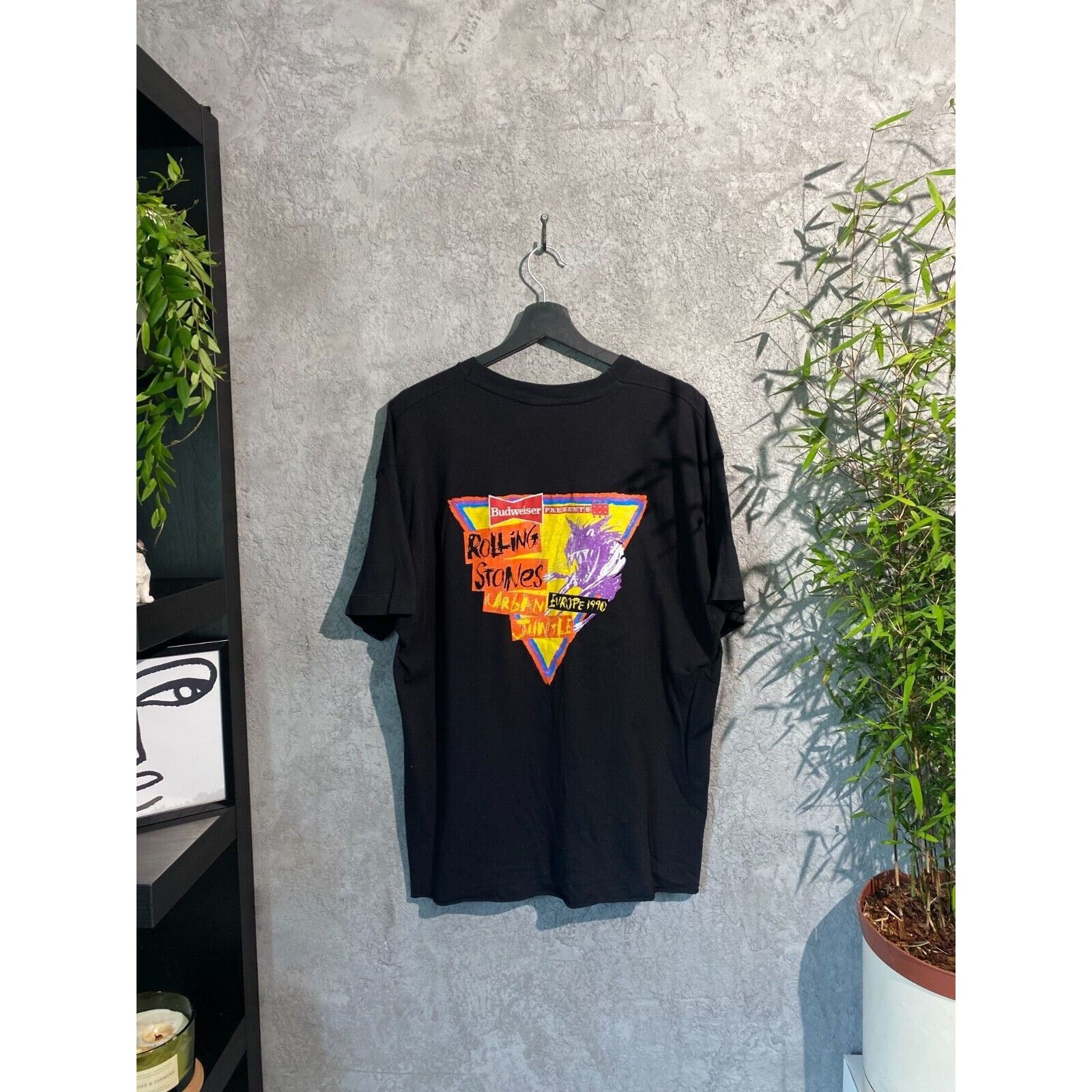 image of Band Tees x Rock Tees The Rolling Stones 90's Staff T Shirt Large Pink Floyd in Black, Men's