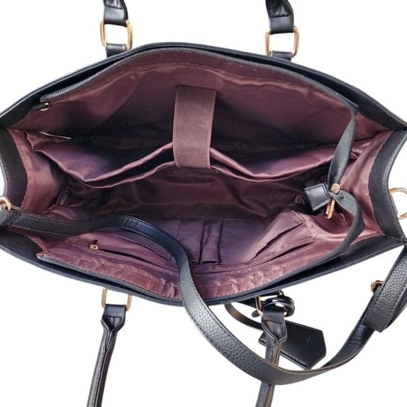Designer Lovevook Colorblock Vegan Leather Laptop Briefcase Tote Bag Size ONE SIZE - 9 Thumbnail
