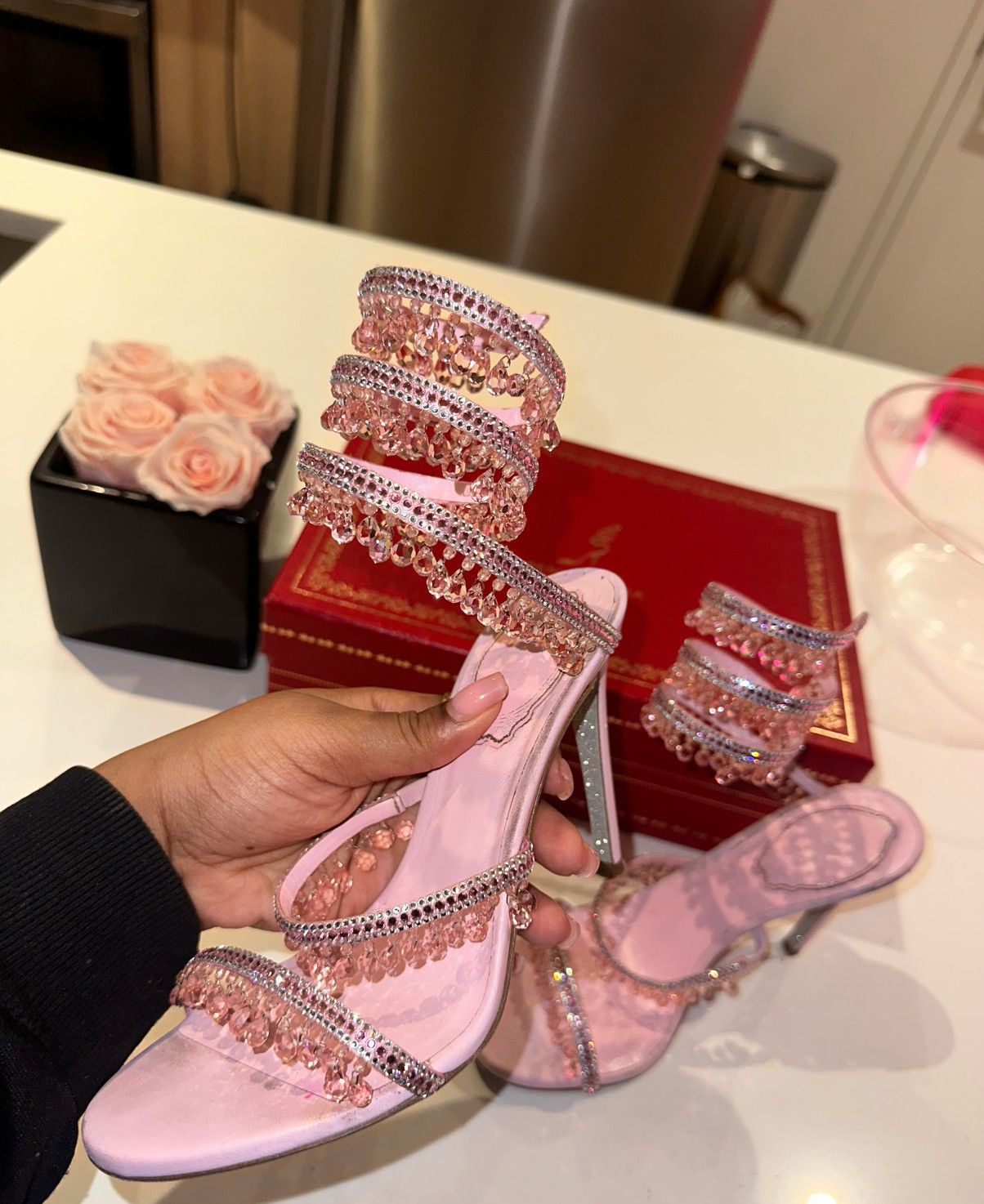 Rene Caovilla Rene Caovilla Barbie Crystal Ankle Wrap Heel Size US 6 / IT 36 - 1 Thumbnail