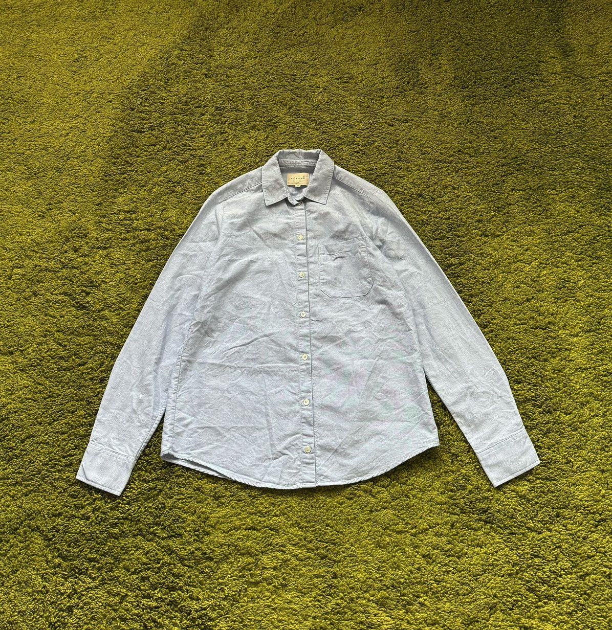 Designer × Sezane Sezane Paris minimalist blue buttons up shirt blouse Size XS / US 0-2 / IT 36-38 - 1 Thumbnail