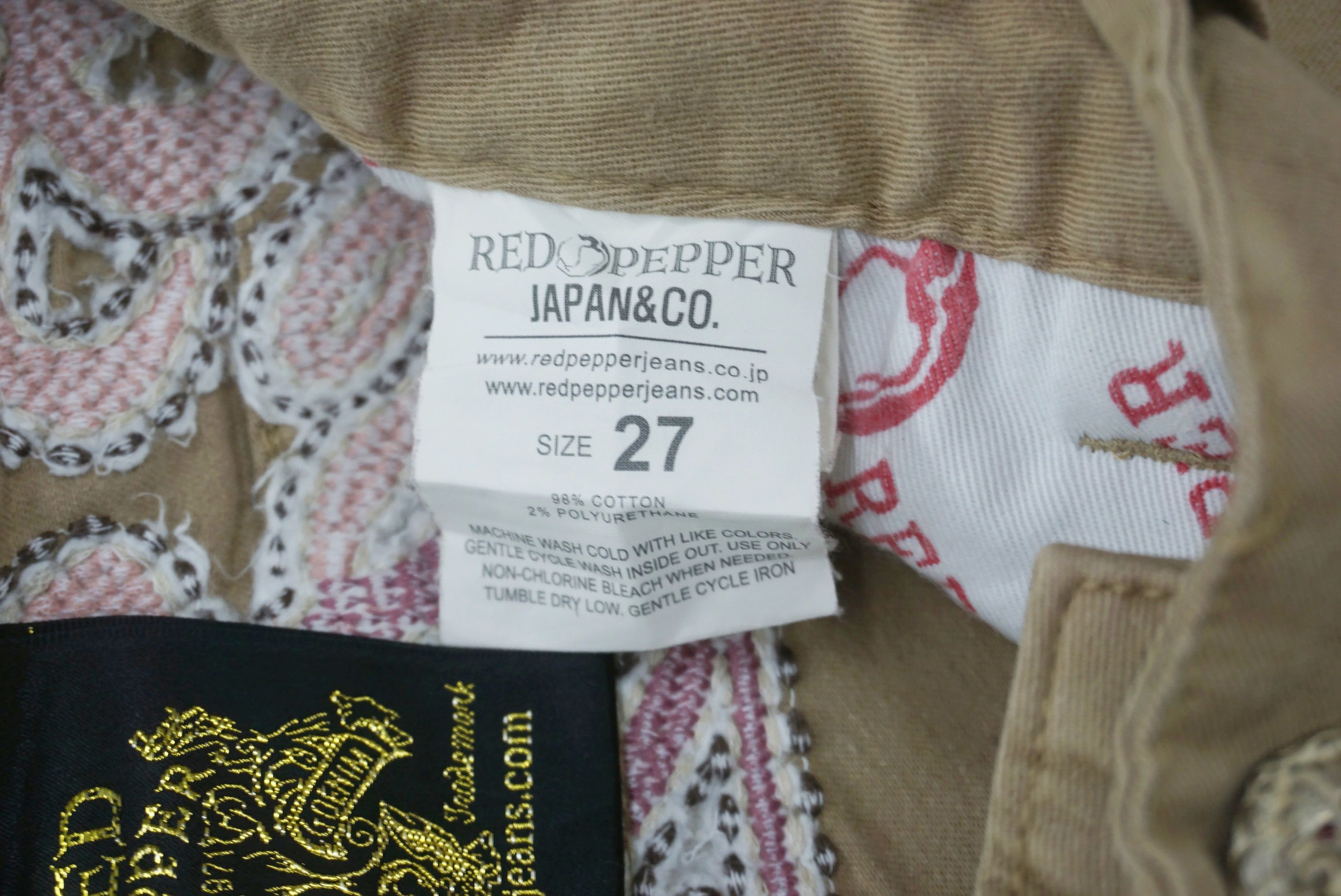Japanese Brand Red Pepper Jeans fits W32xL34 Embroidered Low-Rise Skinny Size 27" / US 4 / IT 40 - 14 Thumbnail