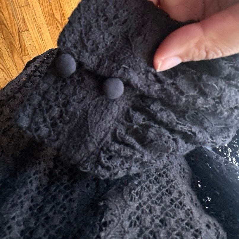 Express Express Black Faux Leather & Lace Long Sleeve Top – Size XS Size XS / US 0-2 / IT 36-38 - 7 Thumbnail