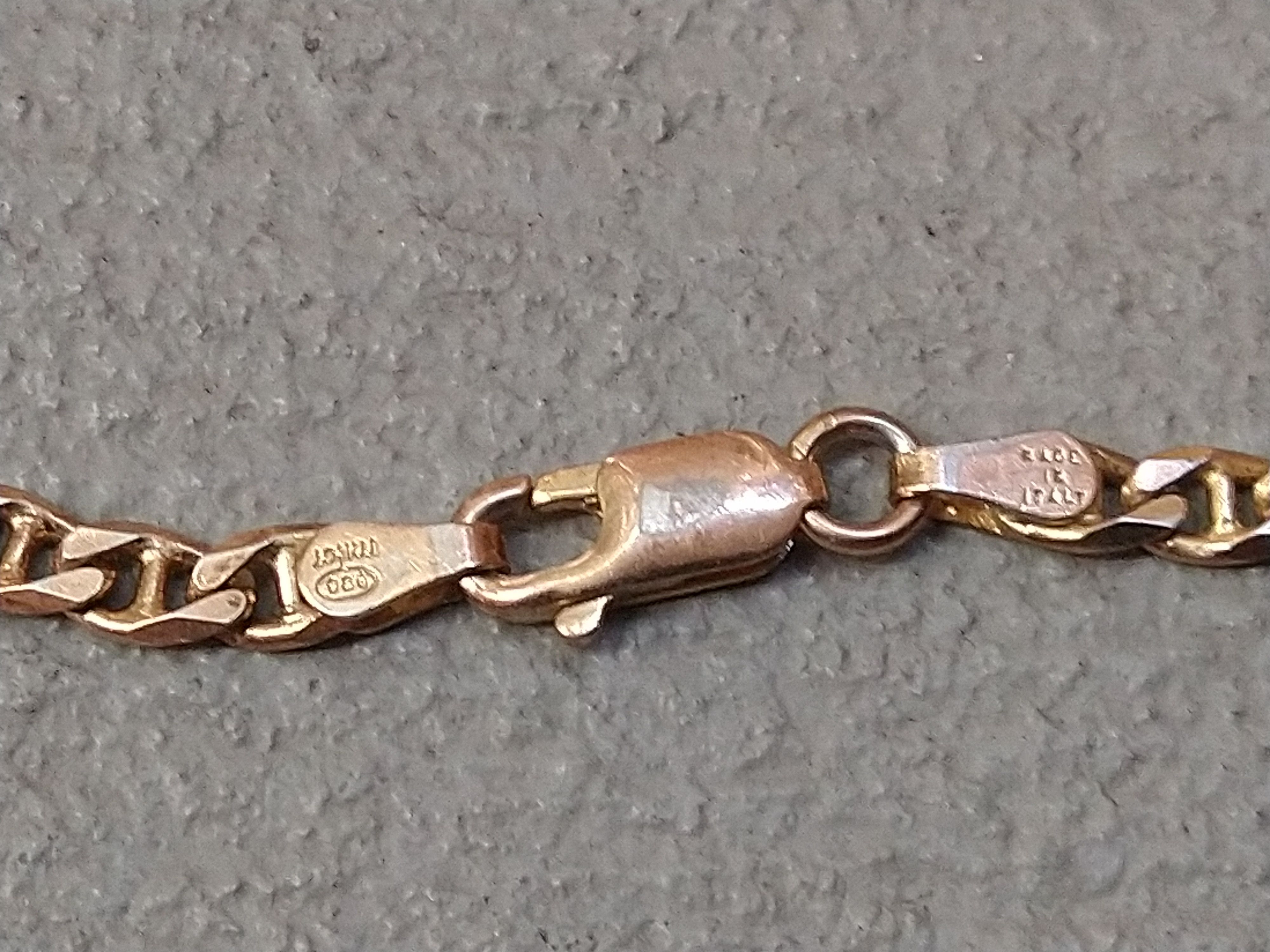 Jewelry Vintage Sterling Silver Bracelet Figaro Mariner 8" Gold Tone Size ONE SIZE - 4 Thumbnail