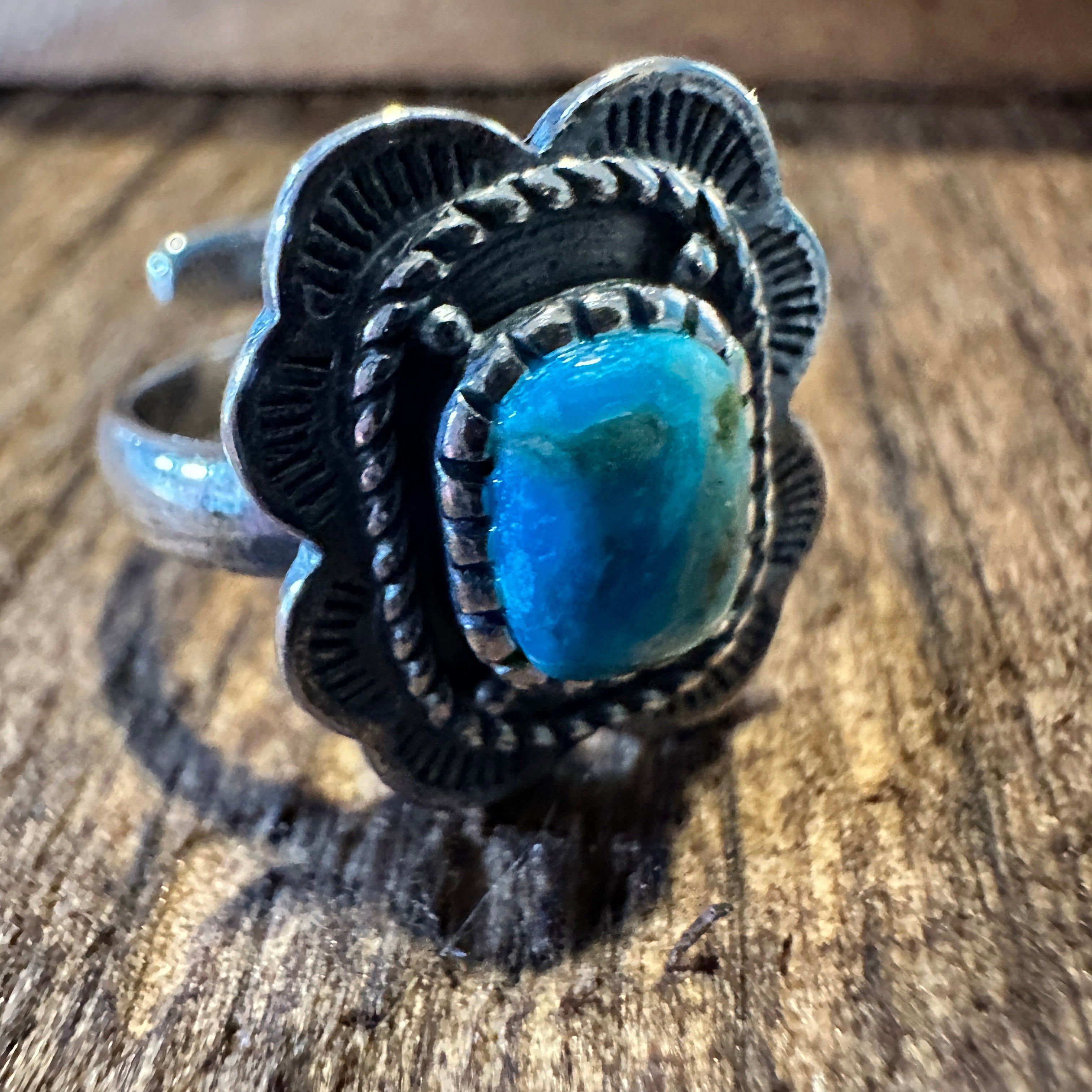 Other Native American Asia Turquoise Cuff Statement Ring, Genuine Size ONE SIZE - 4 Thumbnail
