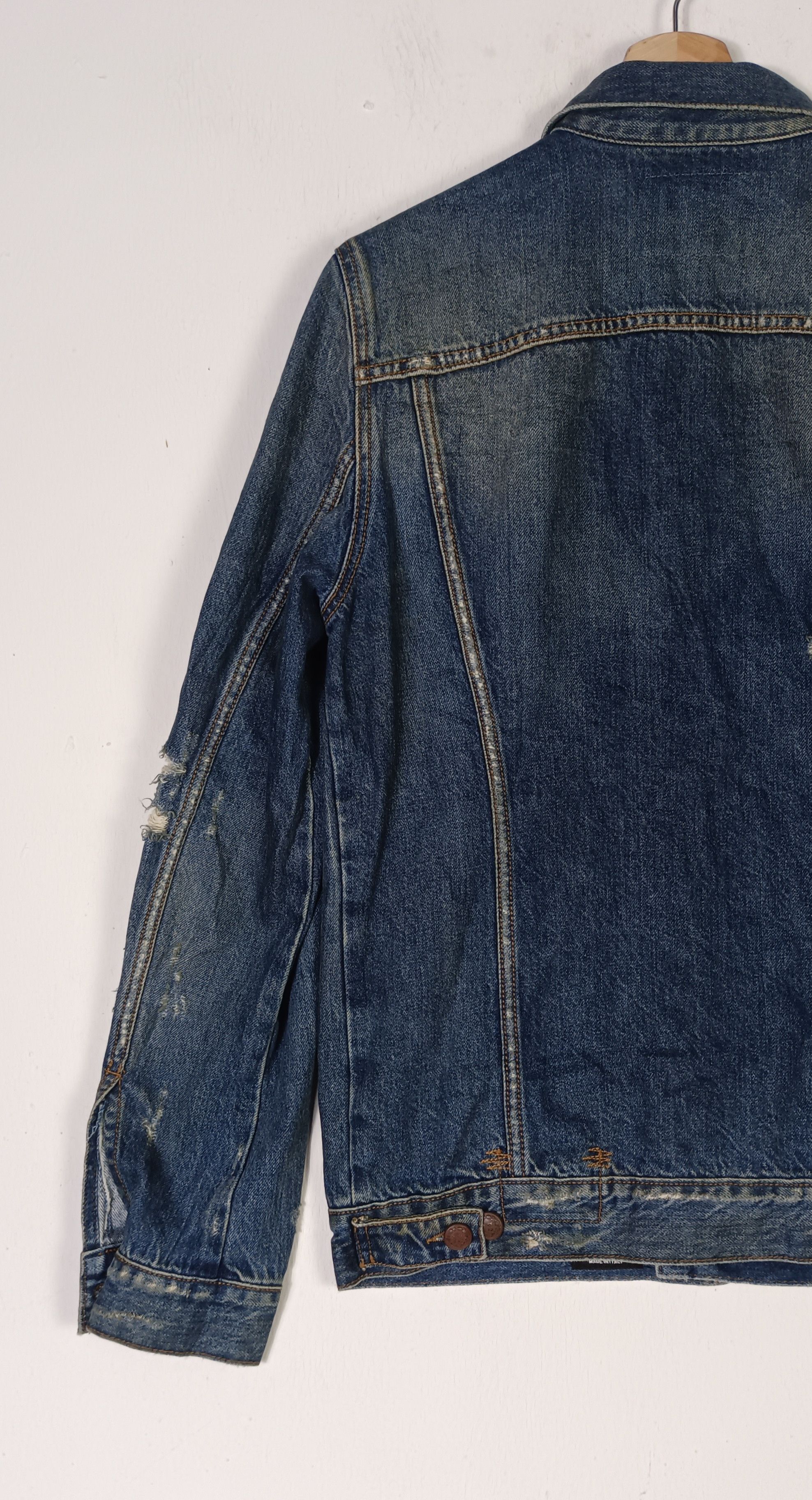 R13 R13 Zippered Trucker Denim Distressed Size US M / EU 48-50 / 2 - 9 Thumbnail