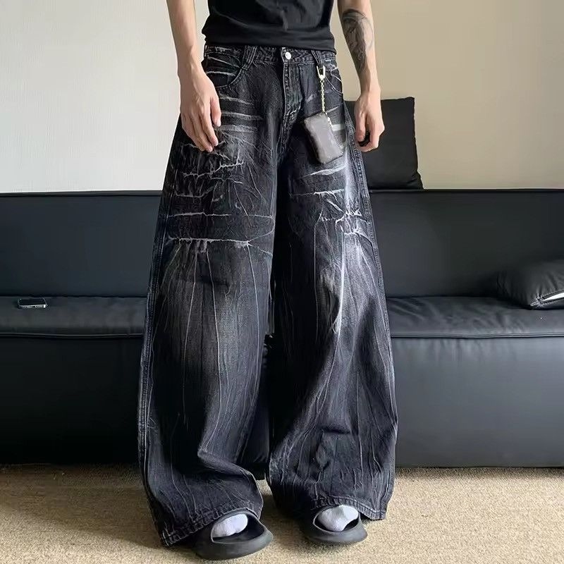 Jean Washed Baggy Jeans Size US 31 - 2 Thumbnail