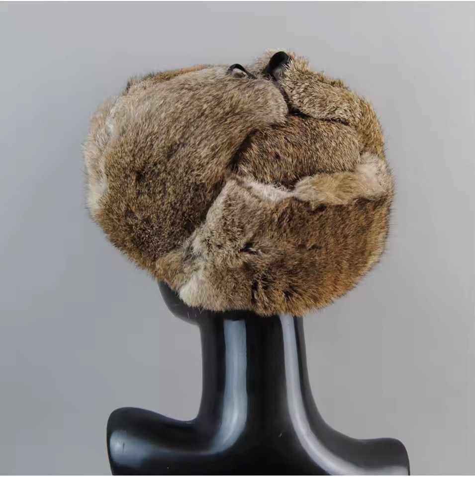 Japanese Brand Rabbit Fur Earflap Trapper Russian Cap SIze M Size ONE SIZE - 7 Thumbnail