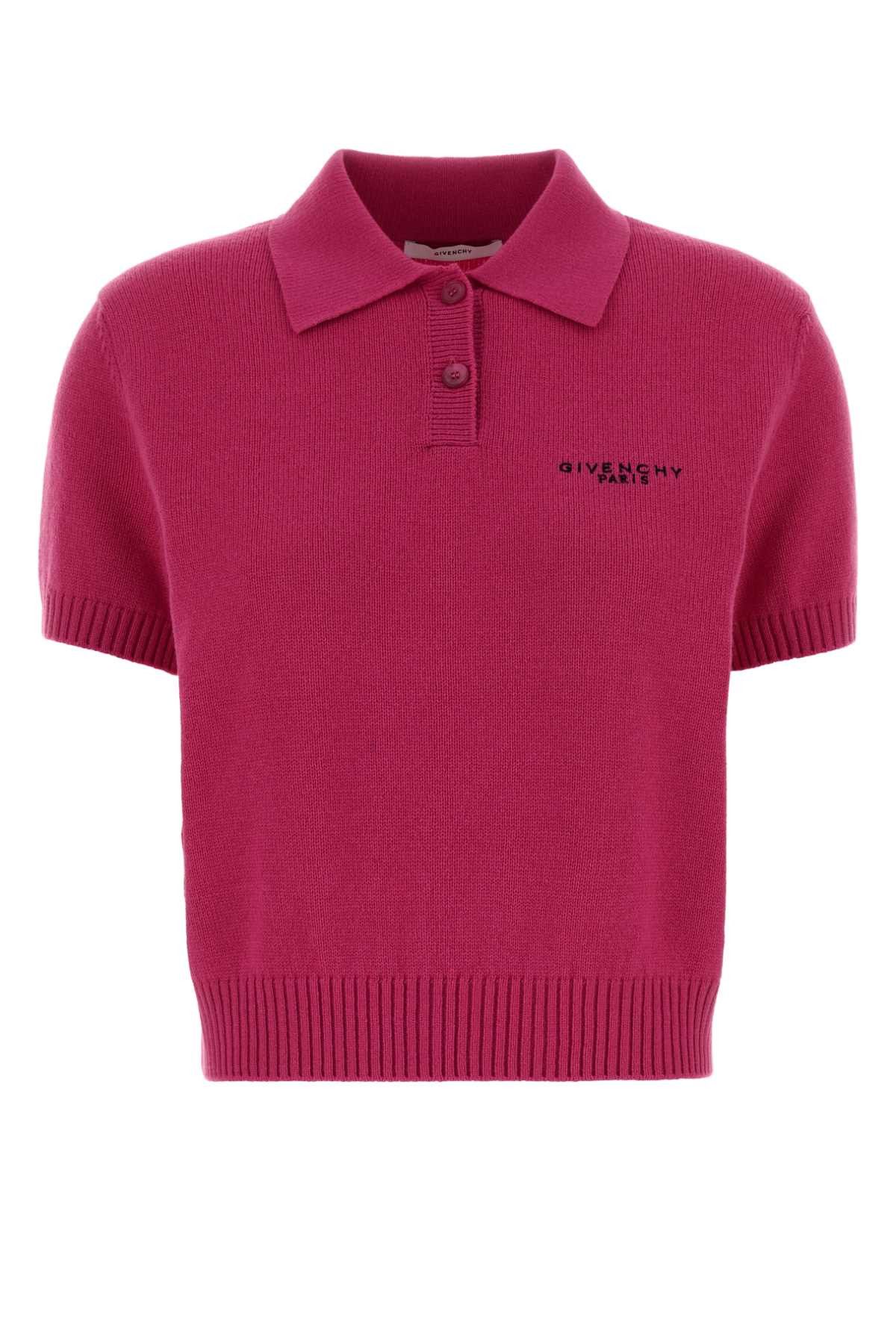 Givenchy Fuchsia Wool Blend Polo Shirt Size XS / US 0-2 / IT 36-38 - 1 Thumbnail