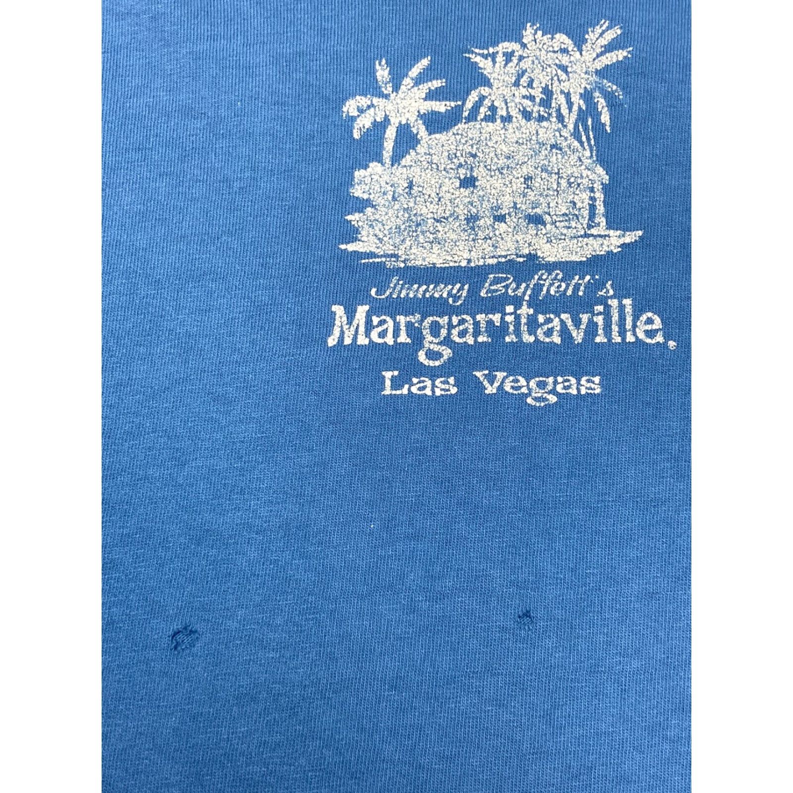 Vintage VINTAGE Y2K Jimmy Buffett Margaritaville T-Shirt Vegas Faded Pinholes XL Blue Mens Regular T-Shirt Size US XL / EU 56 / 4 - 3 Thumbnail