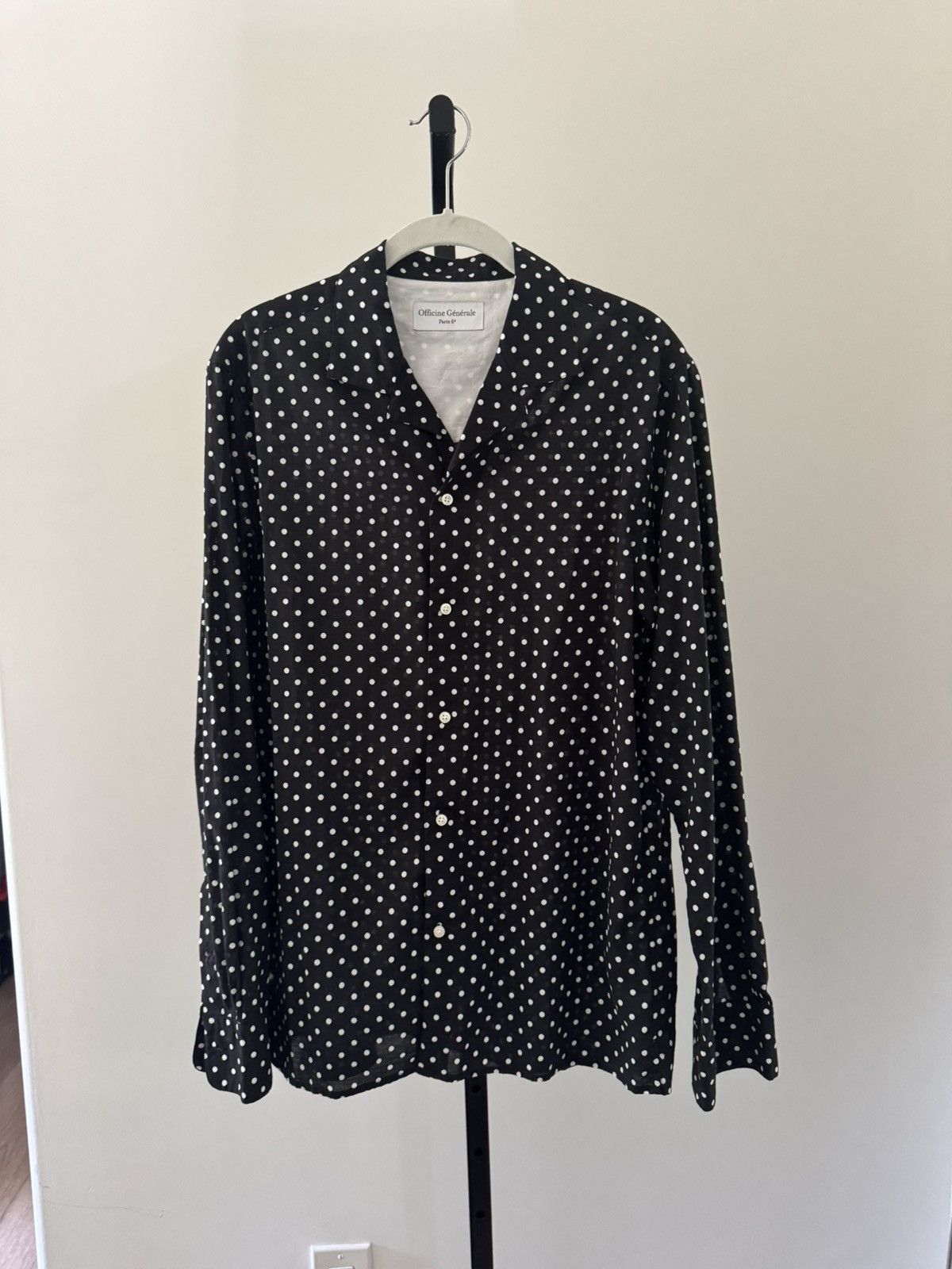 Officine Generale Officine Generale black and white Dario shirt Size US M / EU 48-50 / 2 - 1 Thumbnail