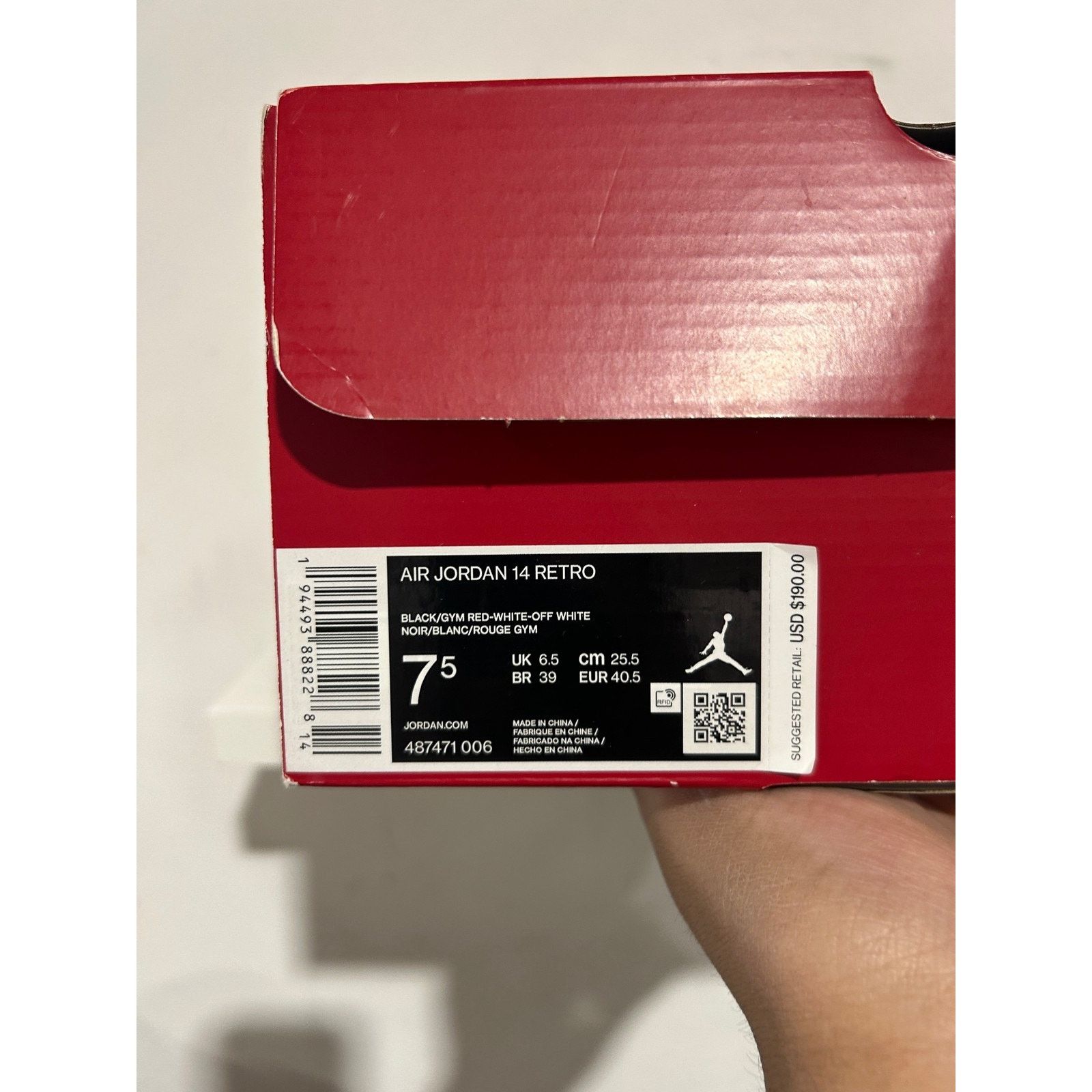 Nike JORDAN 14 RETRO GYM RED TORO SIZE 7.5 PREOWNED Size US 7.5 / EU 40-41 - 6 Thumbnail