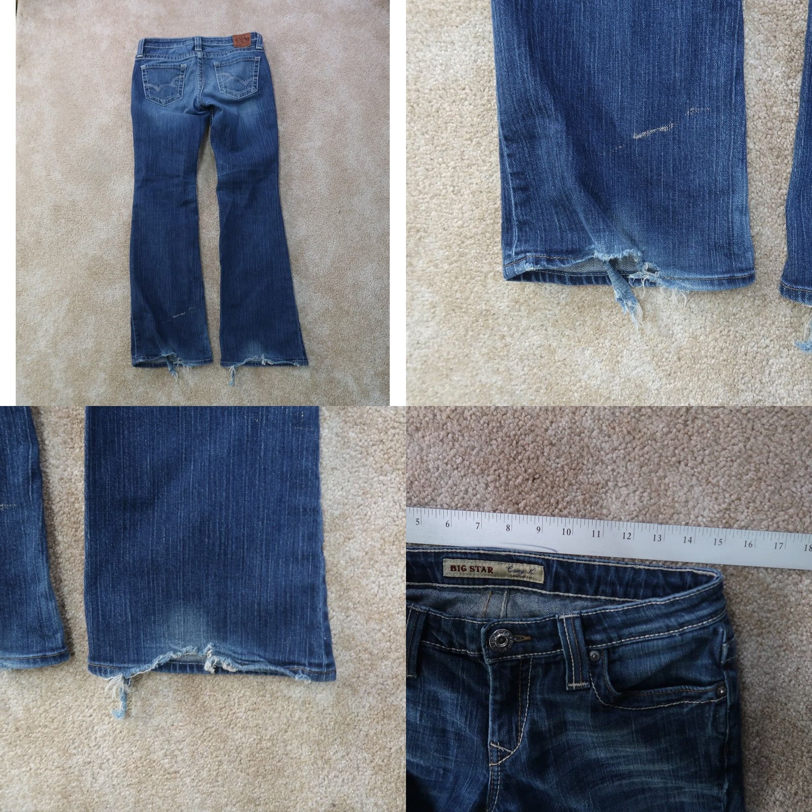 Denime BIG STAR Jeans Women Bootcut 28 Blue Denim Stretch 5-Pocket Slim Regular Size Size 28" / US 6 / IT 42 - 8 Thumbnail