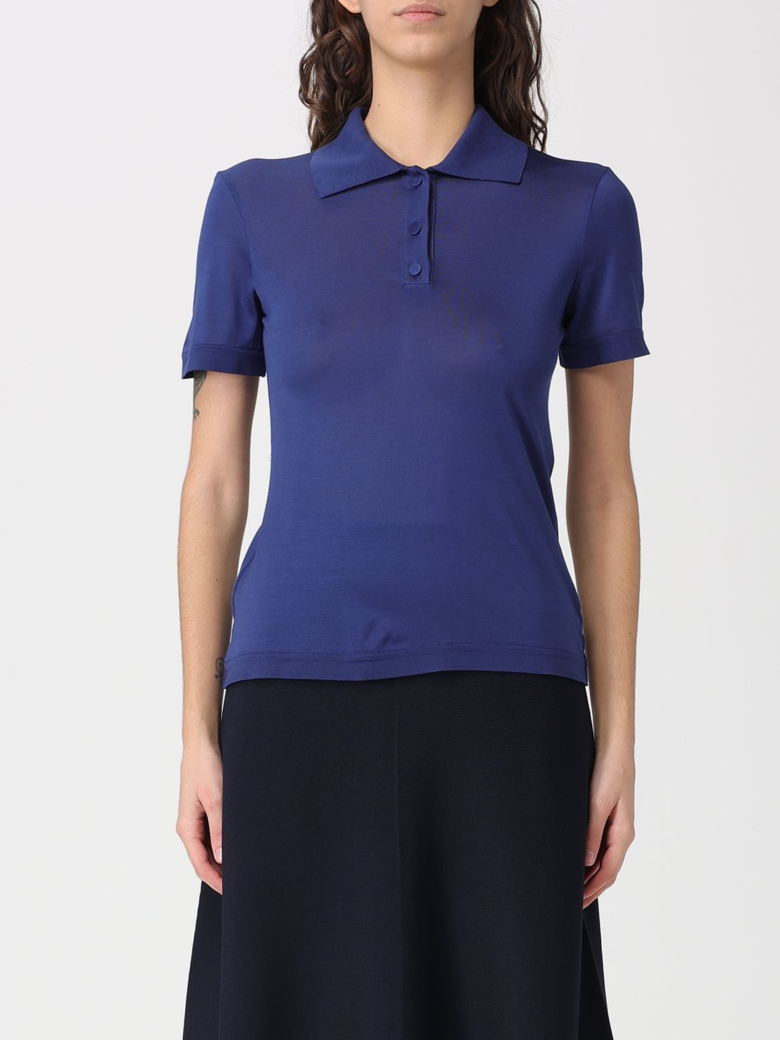 Max Mara Max Mara Polo Shirt Woman Blue Size L / US 10 / IT 46 - 1 Thumbnail