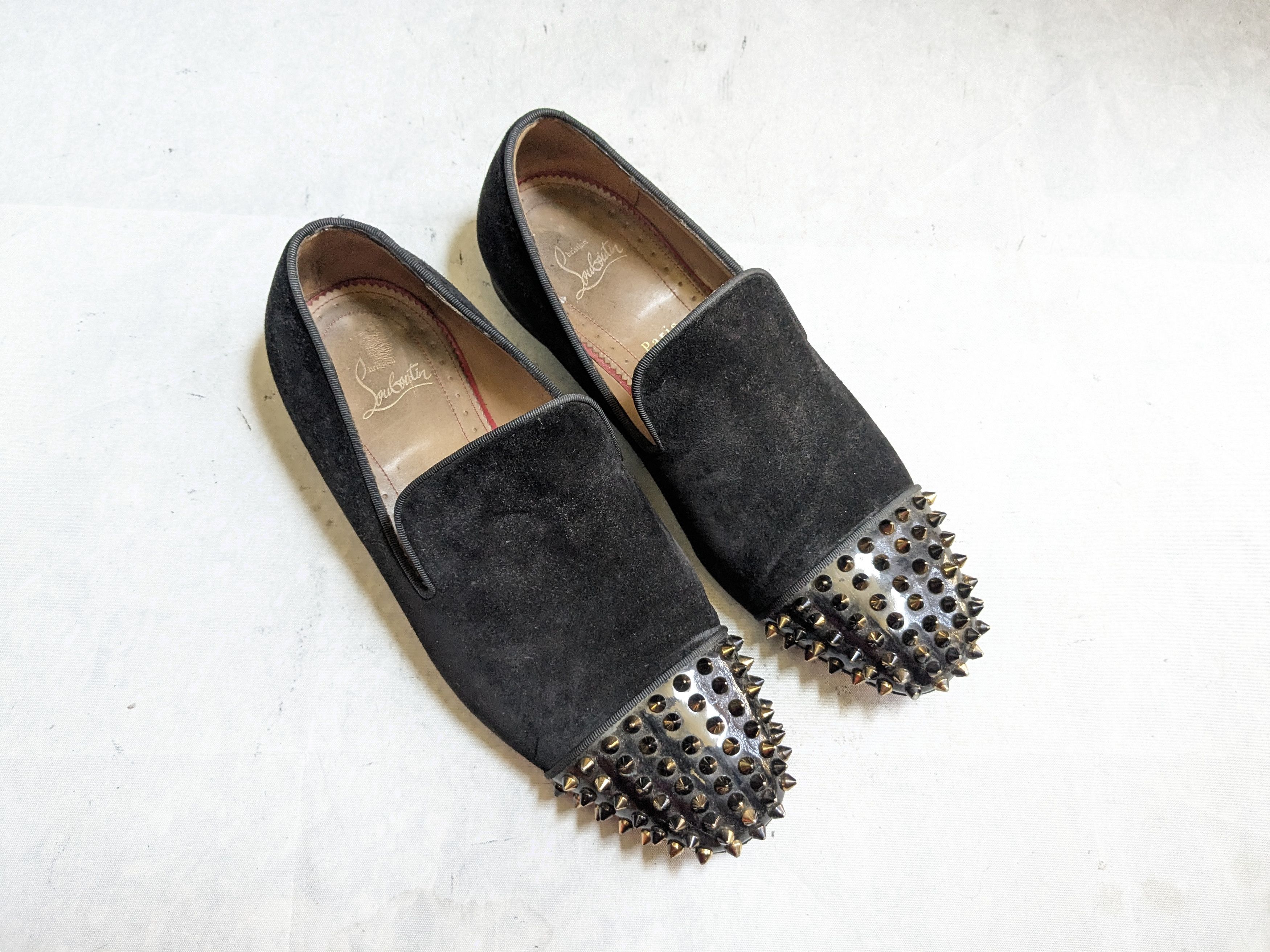 Christian Louboutin Christian Louboutin Spike Loafers Black Suede 9 42 Size US 9 / EU 42 - 1 Thumbnail