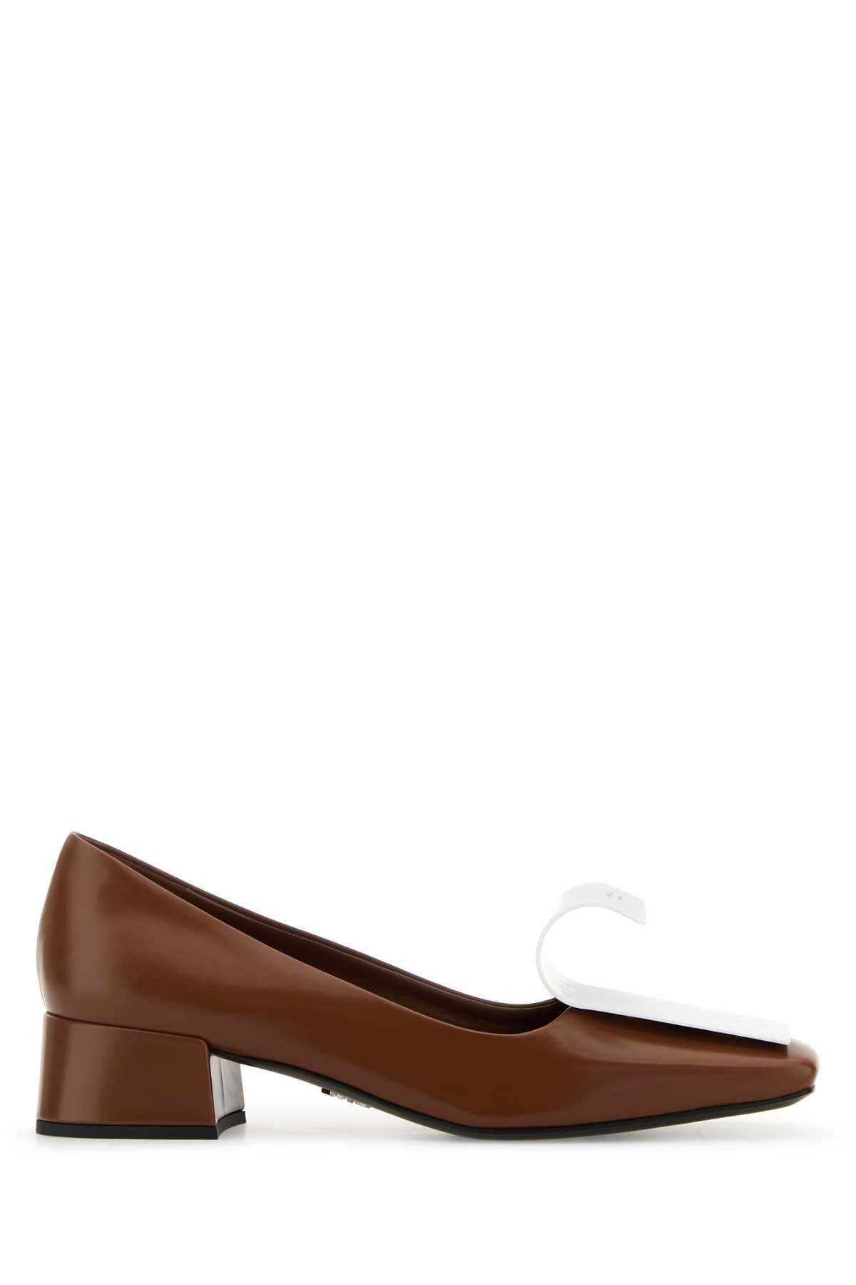 Prada Two-Tone Leather Pumps Shoes, Women's (Size 7)