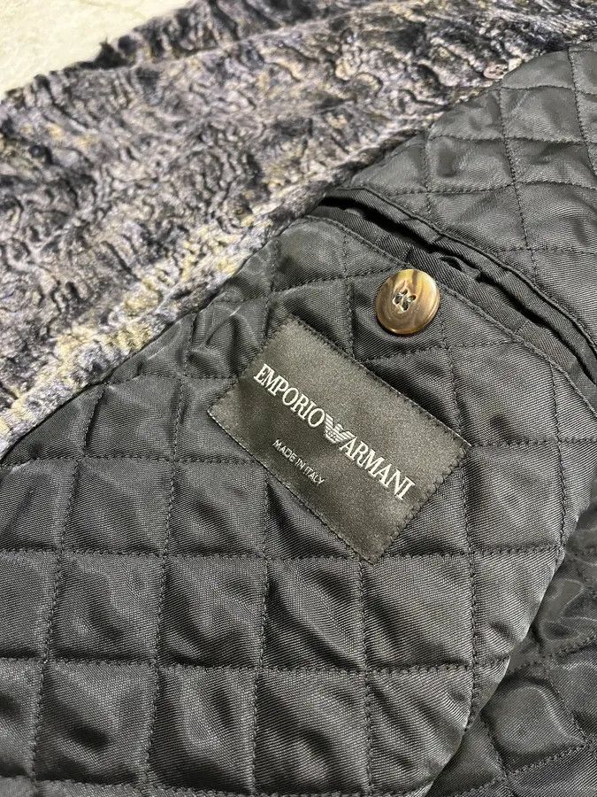 Emporio Armani 2010s Emporio Armani Iridescent Faux Fur Collar Grey Coat Size US M / EU 48-50 / 2 - 11 Thumbnail
