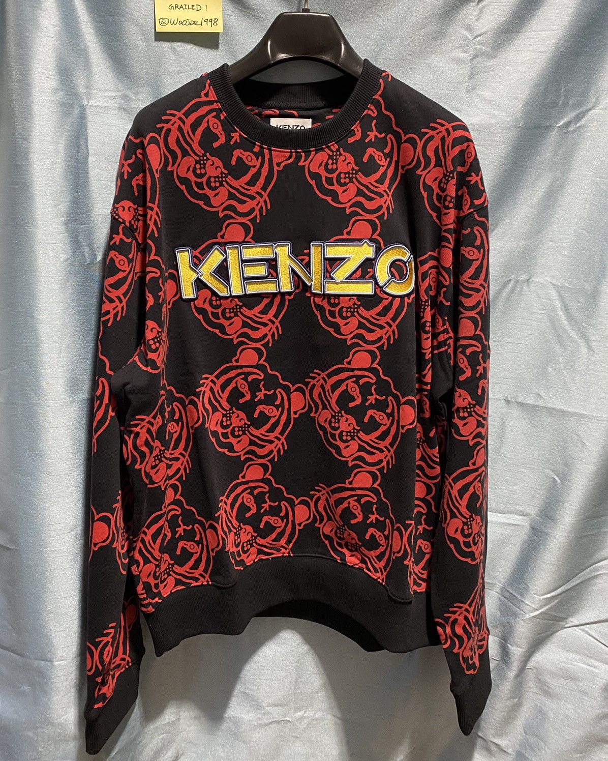 Image of Kenzo Tiger Lunar New Year Edition Sweatshirt In Black/red, Men's (Size XL)