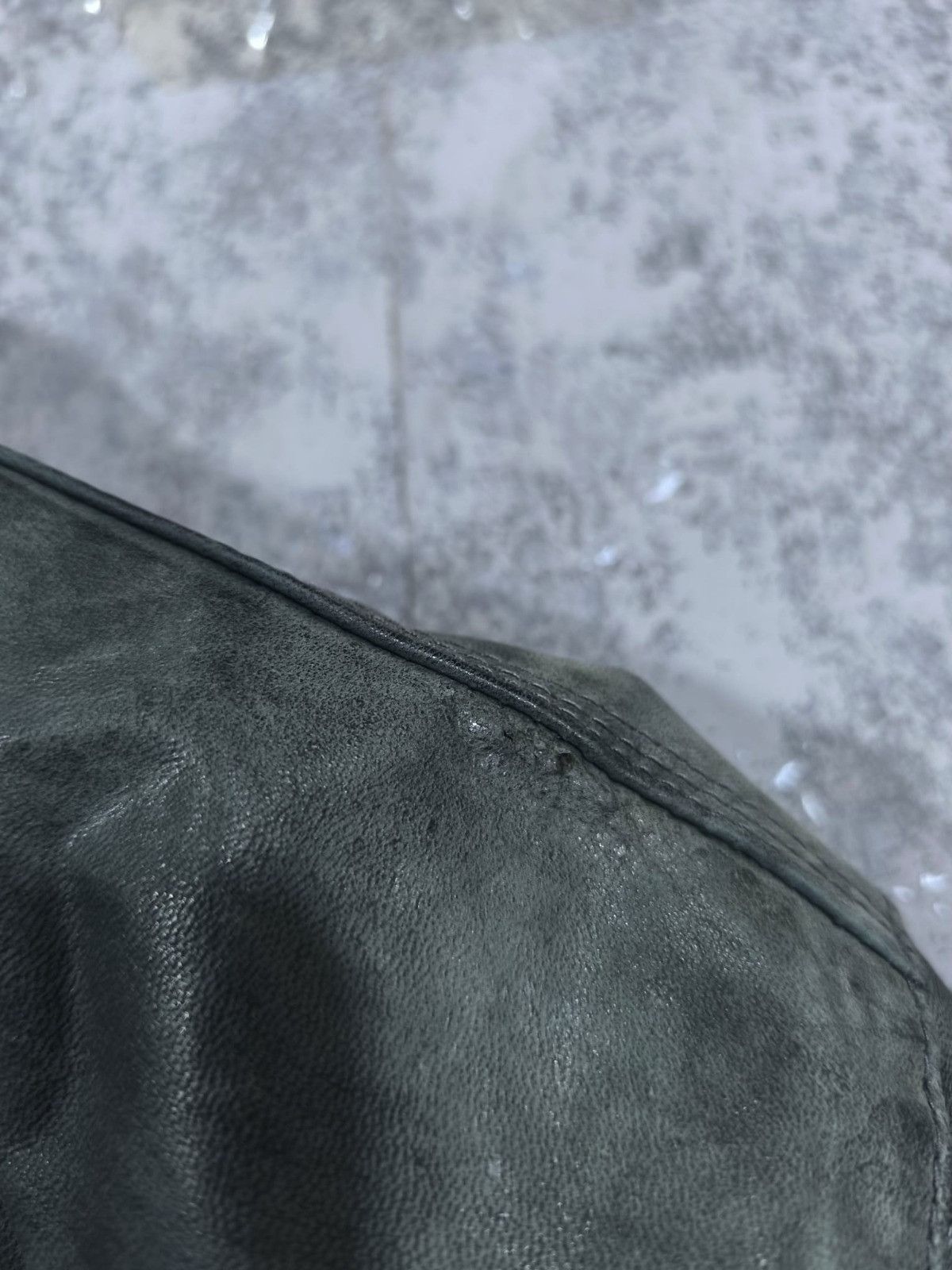 Leather avantgarde dark green hedi slimane type bomber jacket Size US L / EU 52-54 / 3 - 19 Thumbnail
