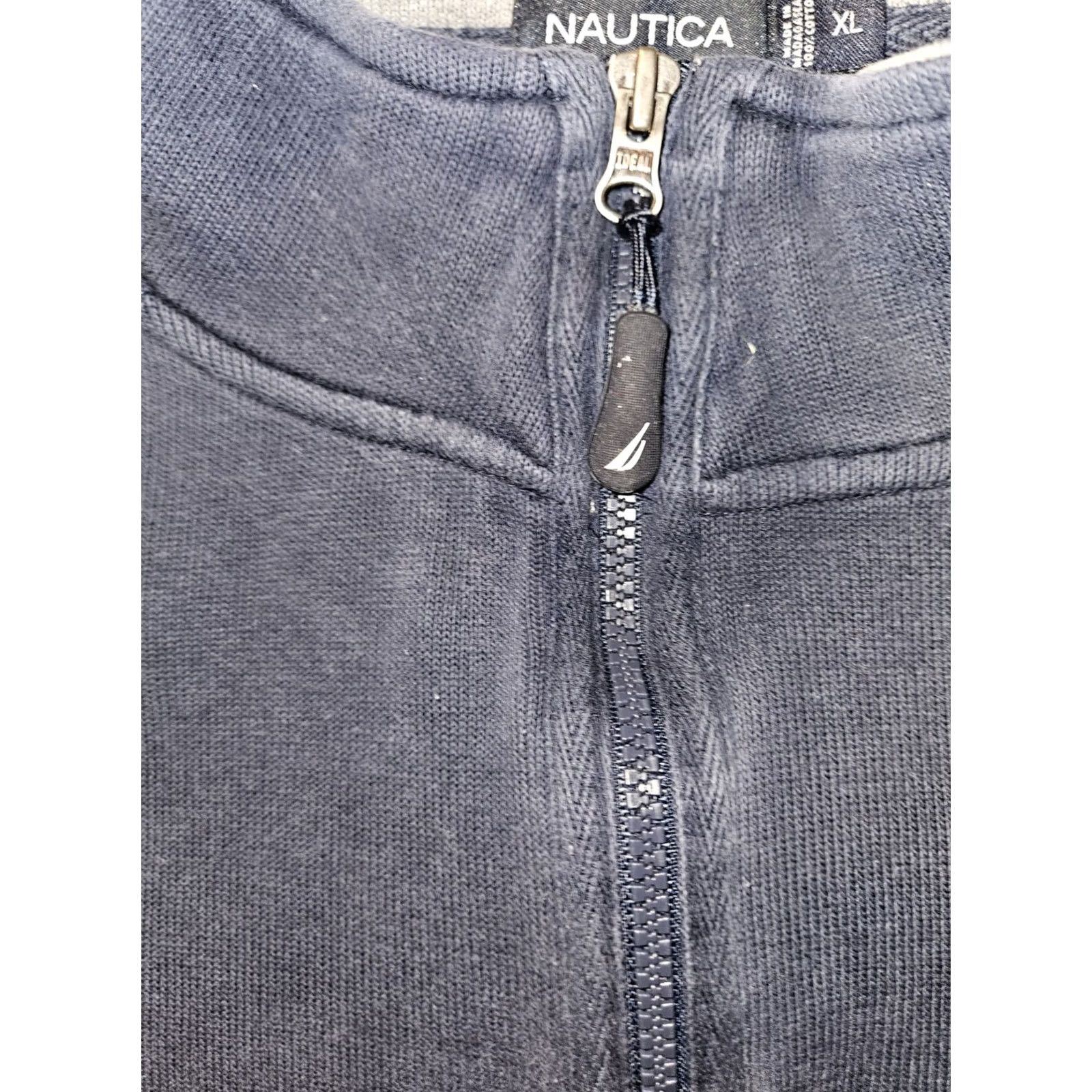 Nautica Nautica Pullover Shirt Men XL Navy Blue Mock Neck 1/4 Zip Logo Embroidered Outdoor Knit Sweater Size US XL / EU 56 / 4 - 7 Thumbnail