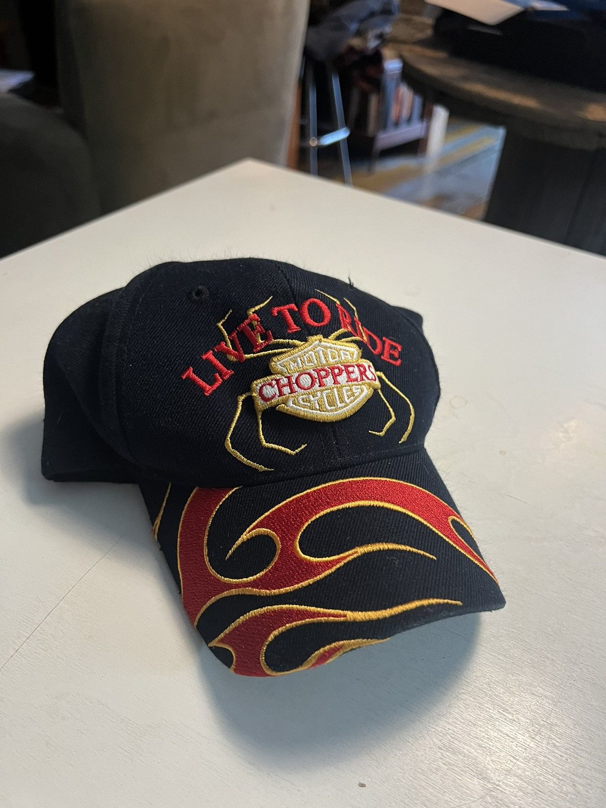 Harley Davidson Vintage 🔥Flame🔥 Motorcycle hat Size ONE SIZE - 1 Thumbnail