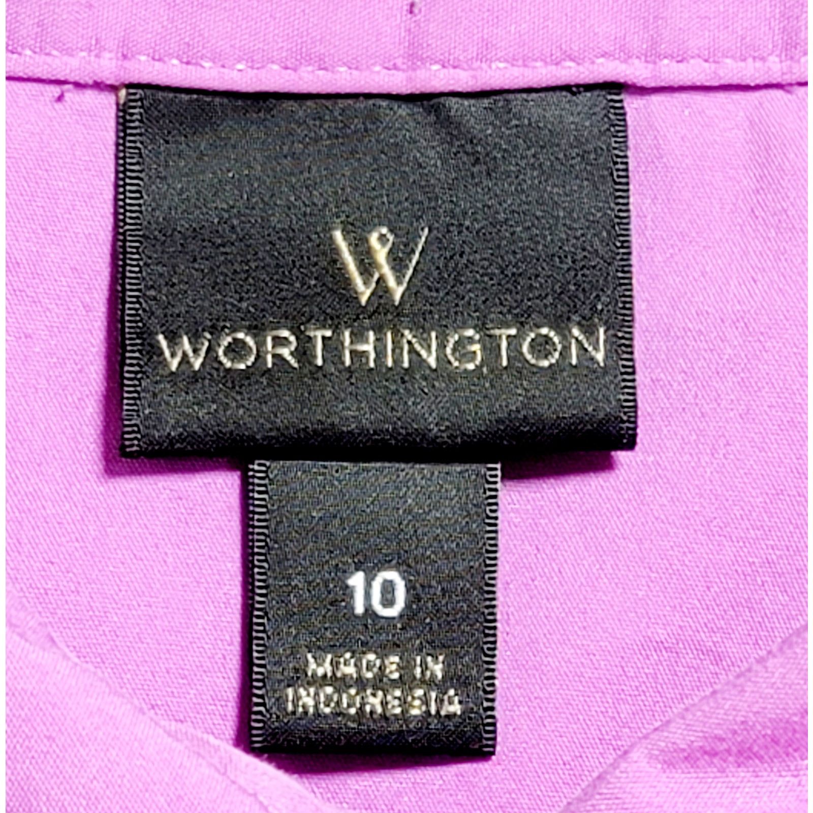 Other Worthington Purple Button Up Pointed Collar Top 10 Size L / US 10 / IT 46 - 4 Thumbnail