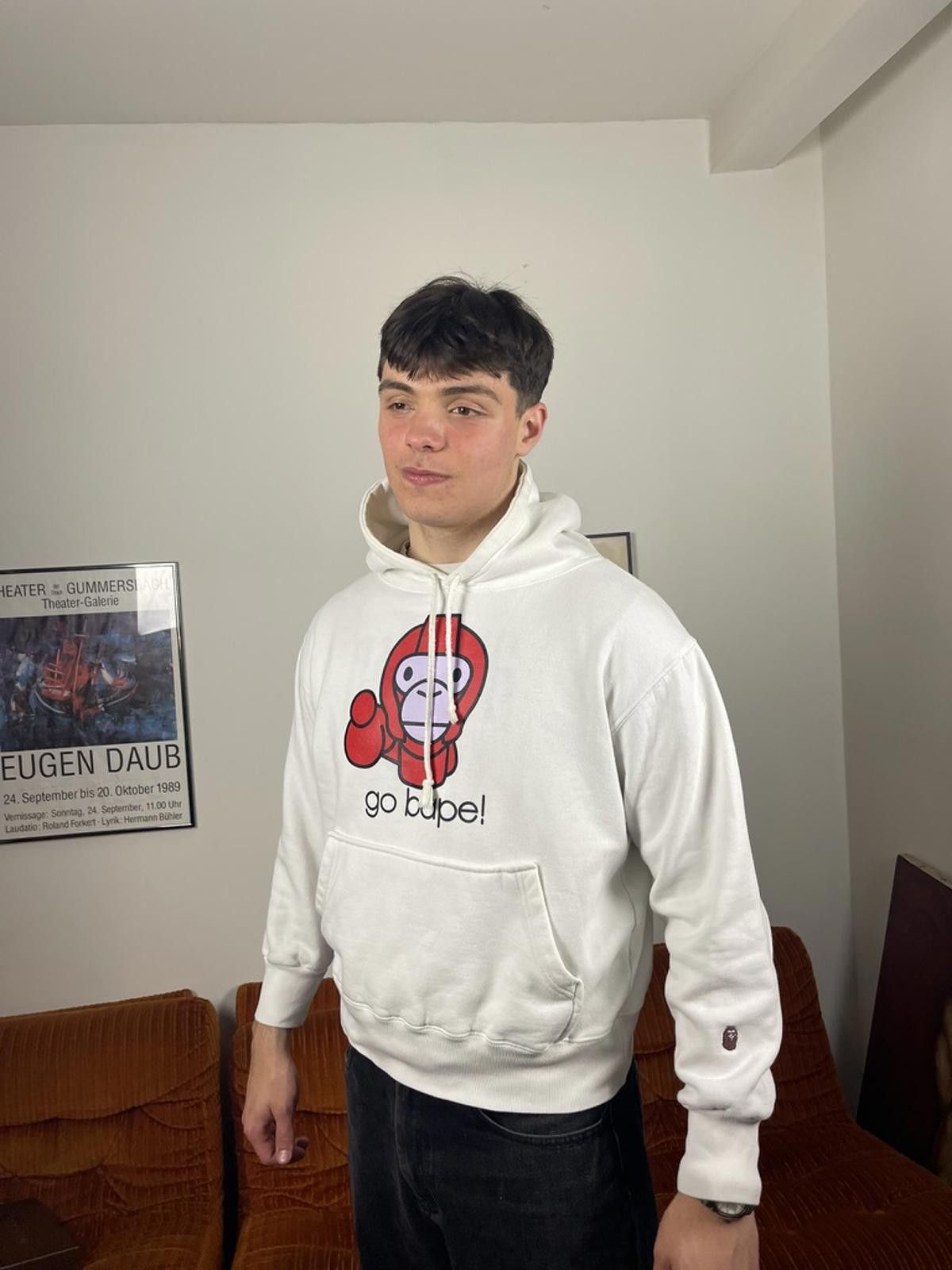 Other A Bathing Ape - White 'Go Ape!' Graphic Hoodie Medium Size US M / EU 48-50 / 2 - 1 Thumbnail