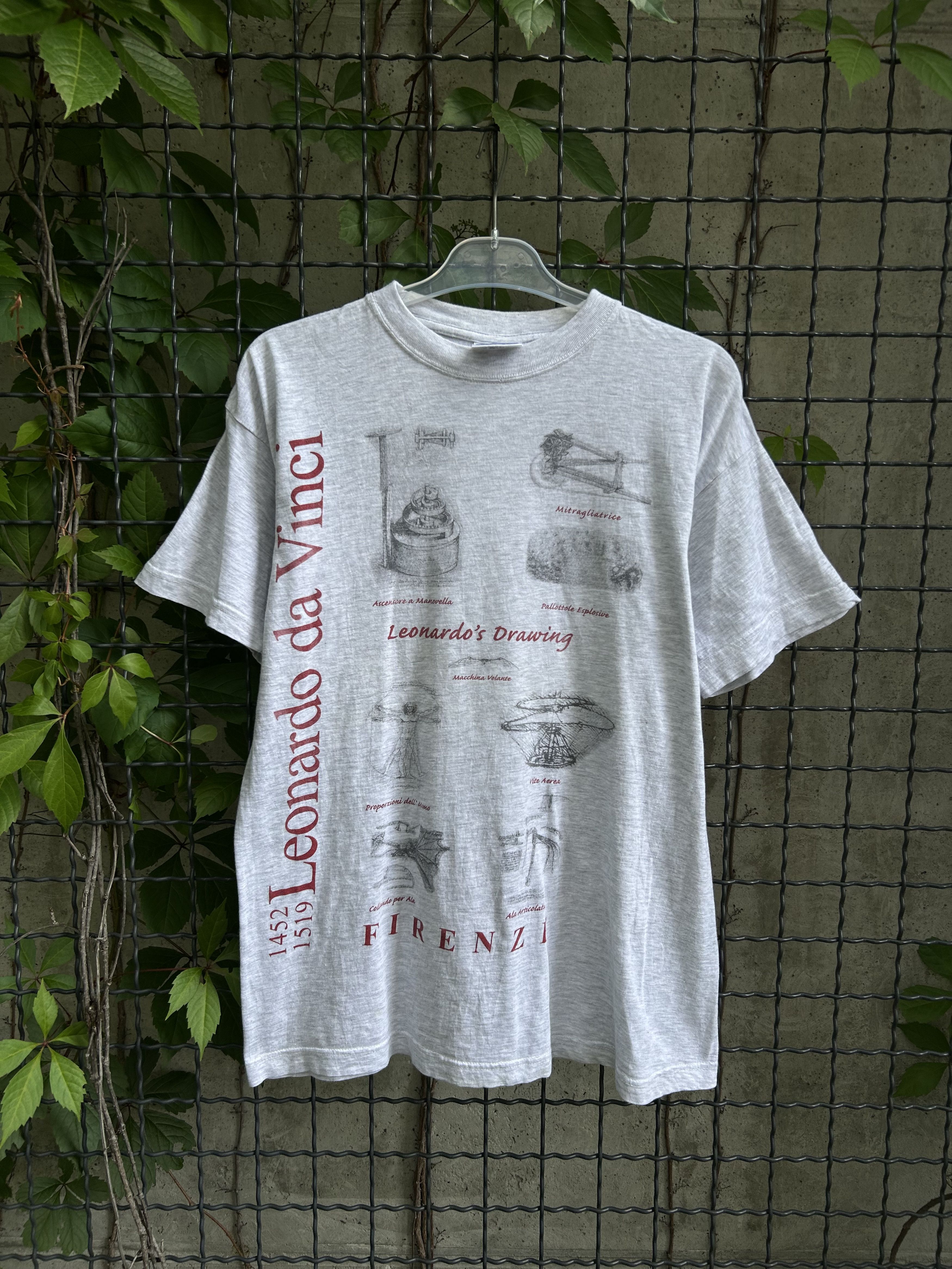 Vintage Vintage 90s Leonardo da Vinci Firenze Art T-shirt Size US L / EU 52-54 / 3 - 1 Thumbnail