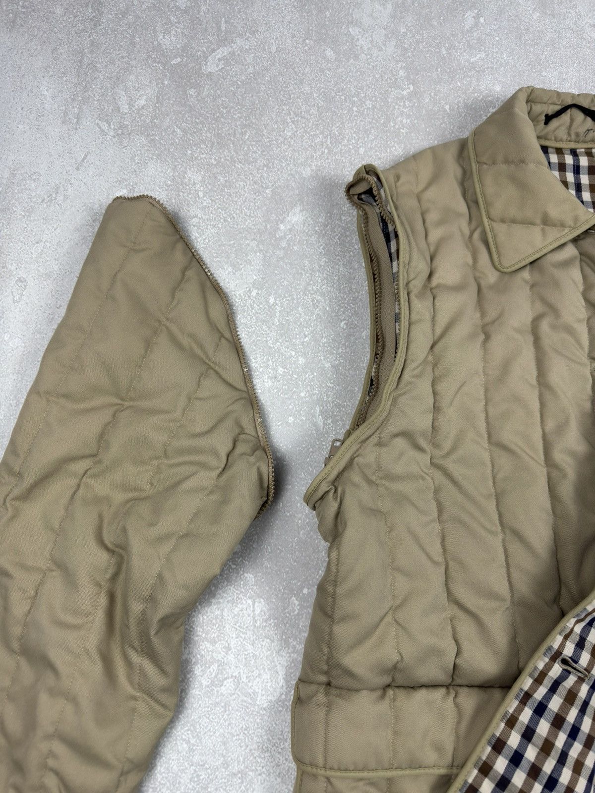 Aquascutum Vintage Aquascutum Quilted 2 in 1 Beige Jacket Gilet Nova Size M / US 6-8 / IT 42-44 - 7 Thumbnail