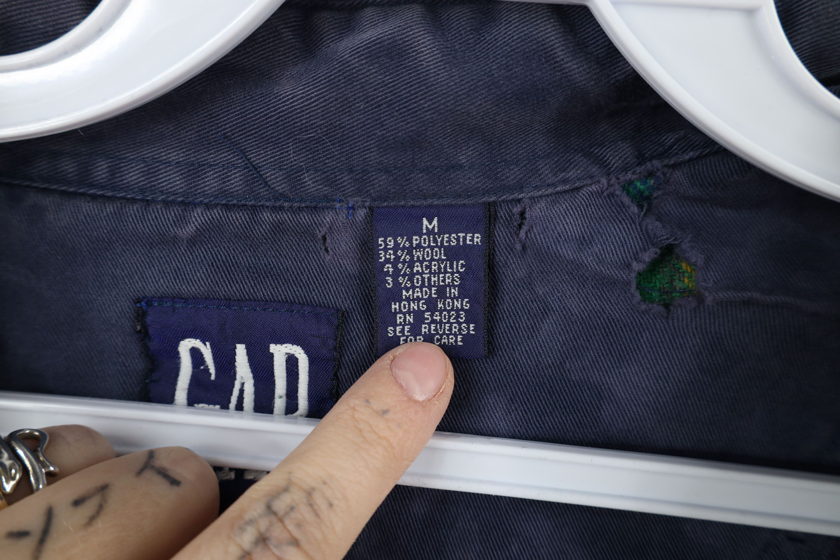 Gap × Vintage Vintage 90s Gap Flannel Wool Blend Button Shirt Rainbow Size US M / EU 48-50 / 2 - 8 Thumbnail