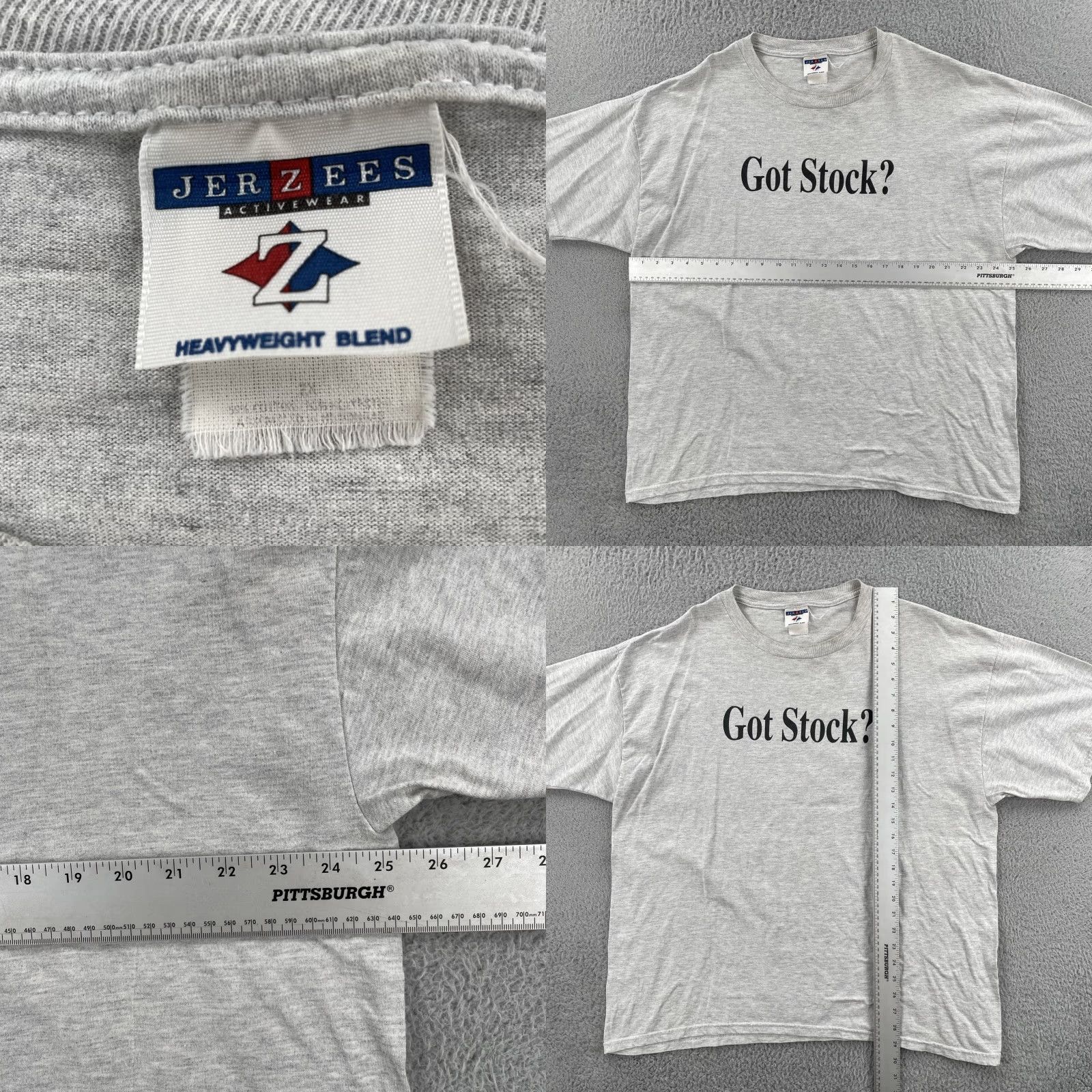 Jerzees VINTAGE Jerzees 2X Gray Shirt Men 90s 2X Crew Neck Short Sleeve T-Shirt Wal Mart Associate Stock Ownership Plan Size US XXL / EU 58 / 5 - 8 Thumbnail