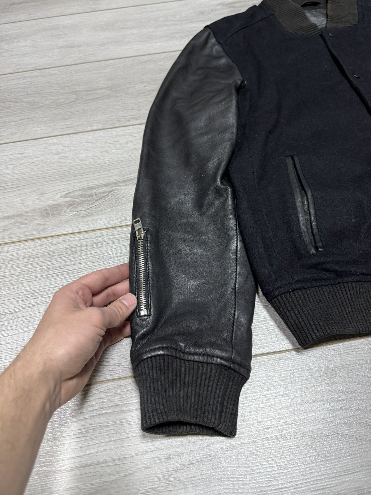 Allsaints Allsaints bomber varsity wool leather jacket buttons Size US L / EU 52-54 / 3 - 4 Thumbnail