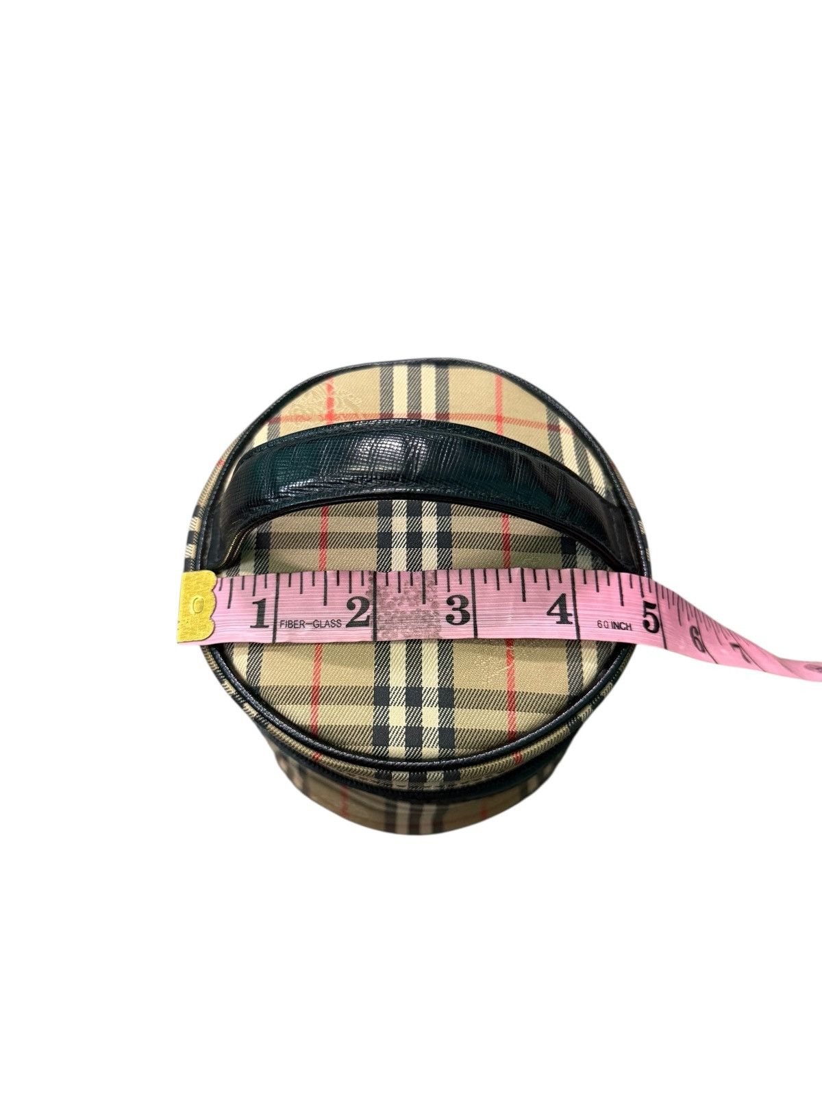 Burberry Prorsum VINTAGE BURBERRYS HAYMARKET CANVAS ROUND MINI VANITY BAG Size ONE SIZE - 16 Thumbnail
