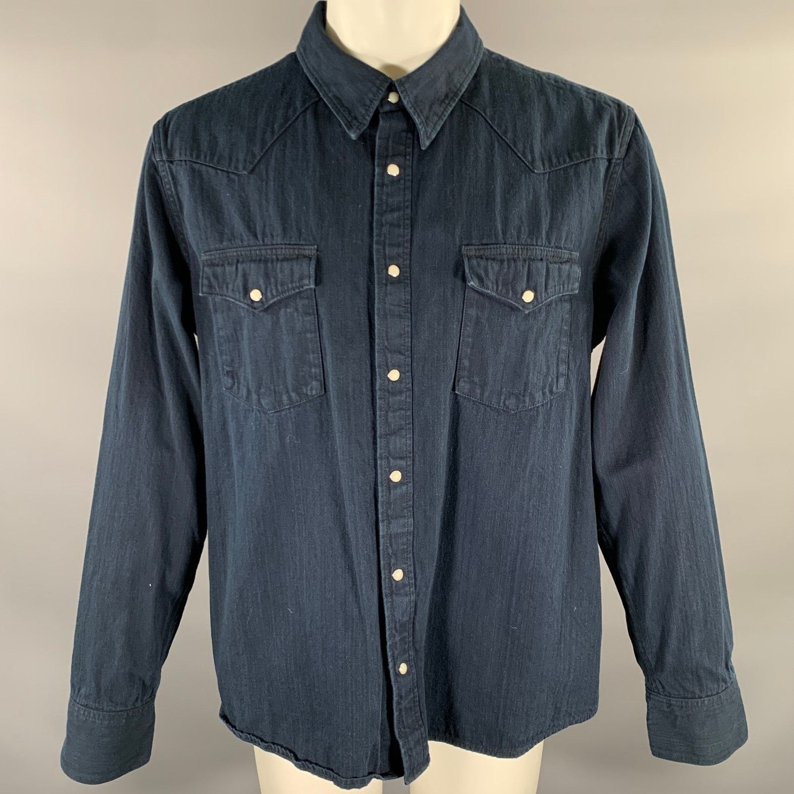 Visvim VISVIM Size M Indigo Cotton Snaps Long Sleeve Shirt Size US L / EU 52-54 / 3 - 1 Thumbnail