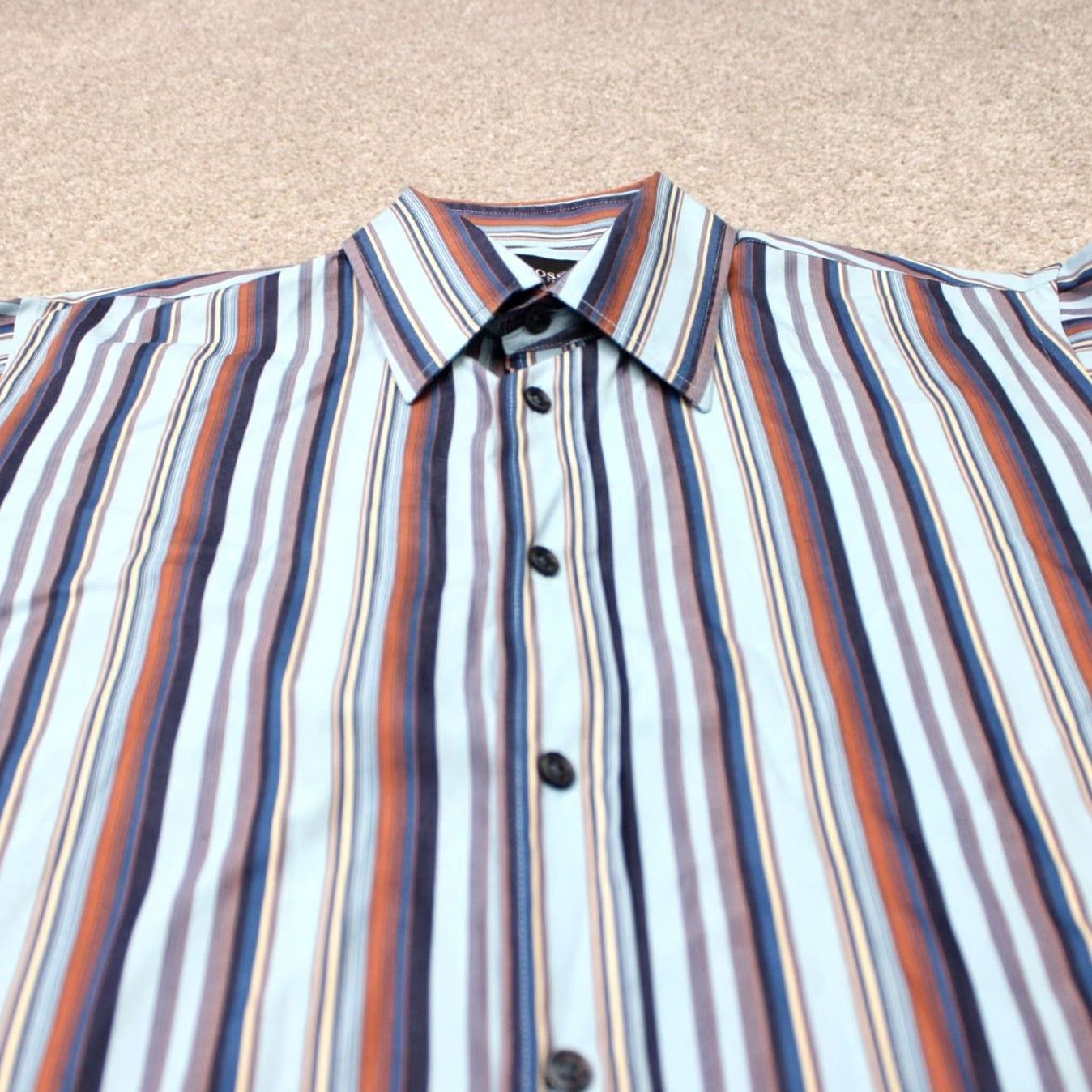 Hugo Boss HUGO BOSS Shirt Mens Large Blue/Red Striped Slim Fit Long Sleeve Cotton Button-Up Shirt Size US L / EU 52-54 / 3 - 5 Thumbnail