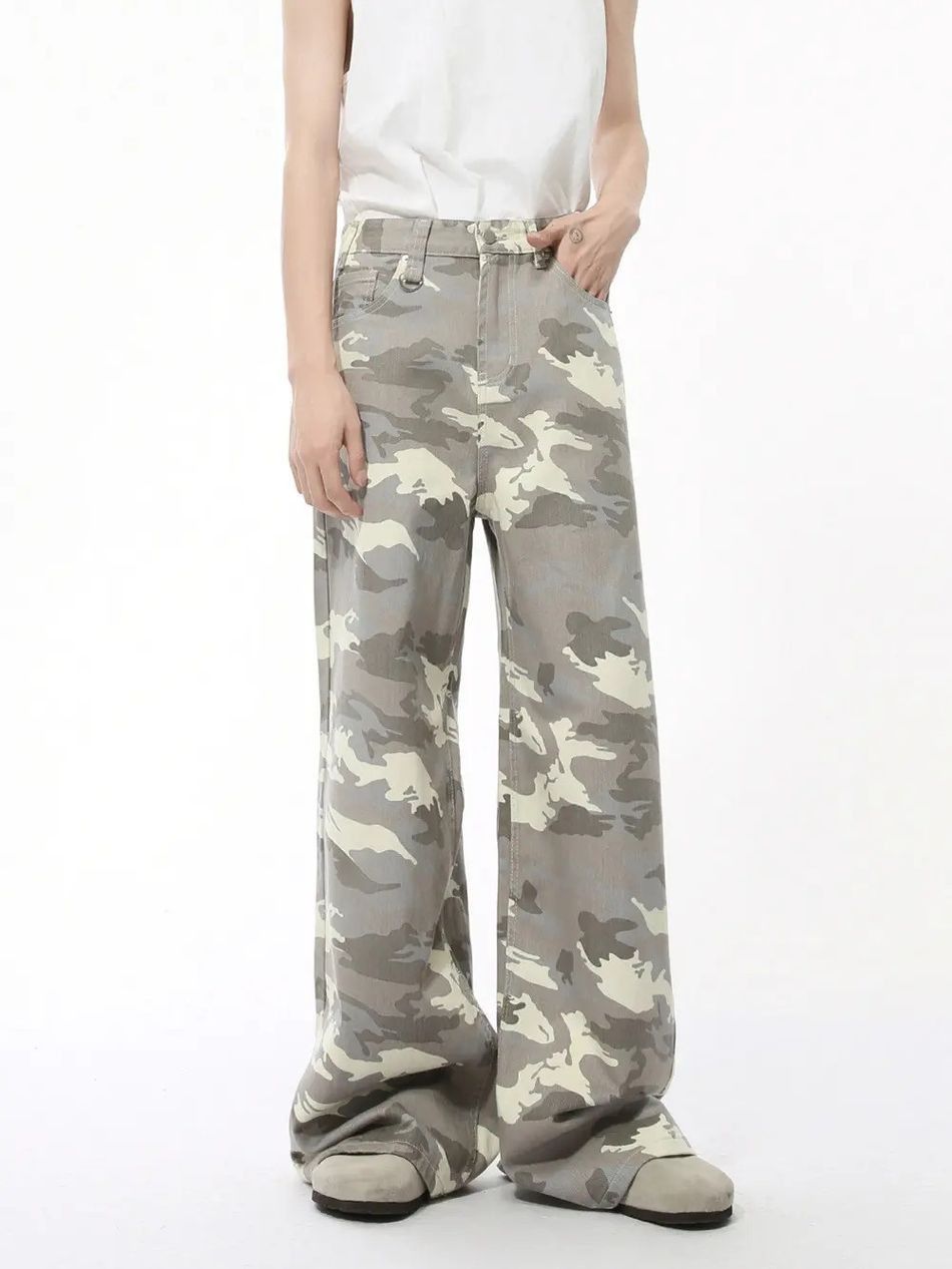 Japanese Brand Retro camouflage high street wide leg jeans Size US 32 / EU 48 - 3 Thumbnail