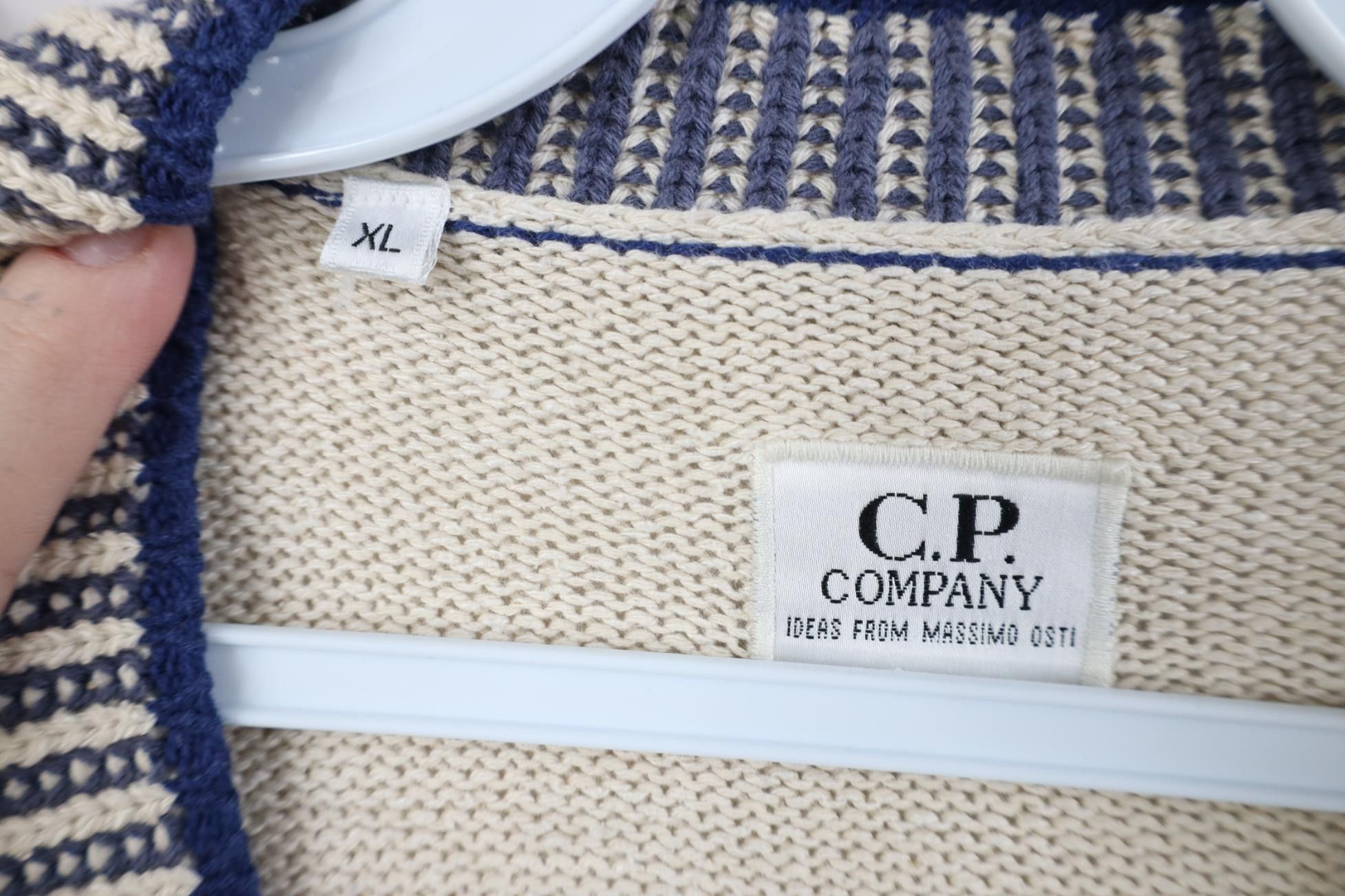 Vintage Vintage 90s CP Company Massimo Osti Knit V-Neck Sweater Size US XL / EU 56 / 4 - 5 Thumbnail