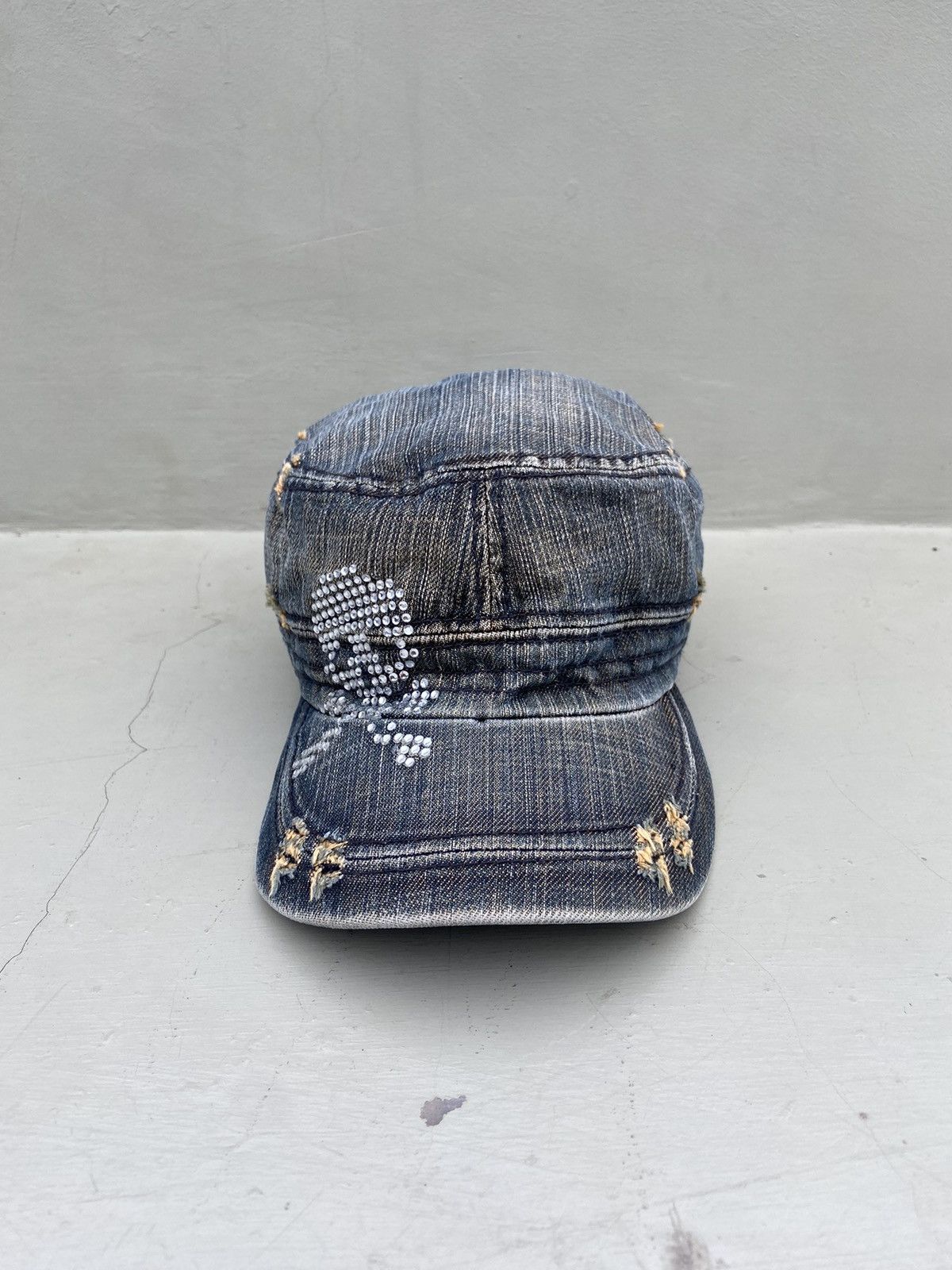 Hysteric Glamour 2000s Y2K MICHIGAN zircon-studded skull denim hat Size ONE SIZE - 1 Thumbnail