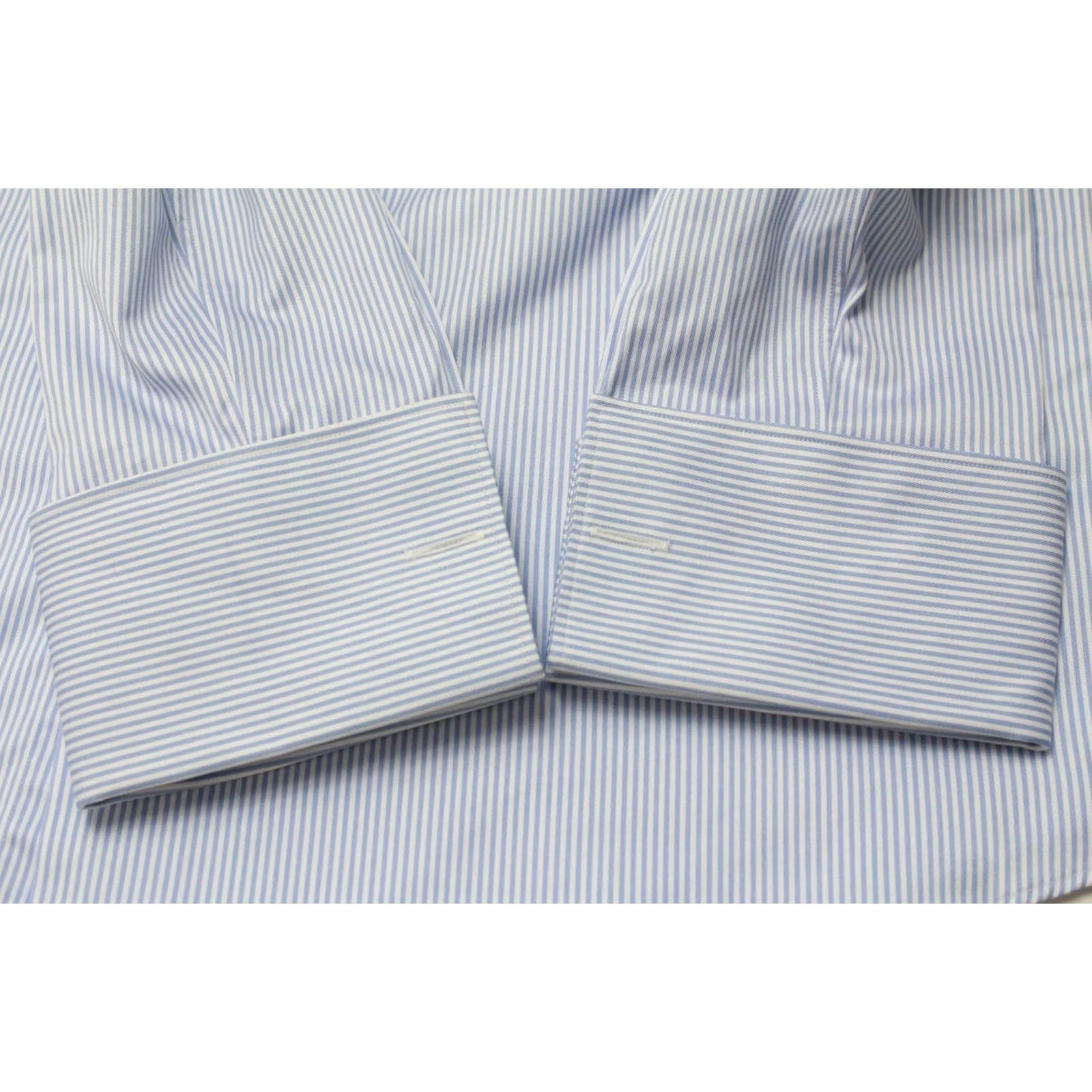 Suitsupply SUITSUPPLY Shirt Men's LARGE Slim Fit Button Down Blue Pinstripe Size US L / EU 52-54 / 3 - 7 Thumbnail