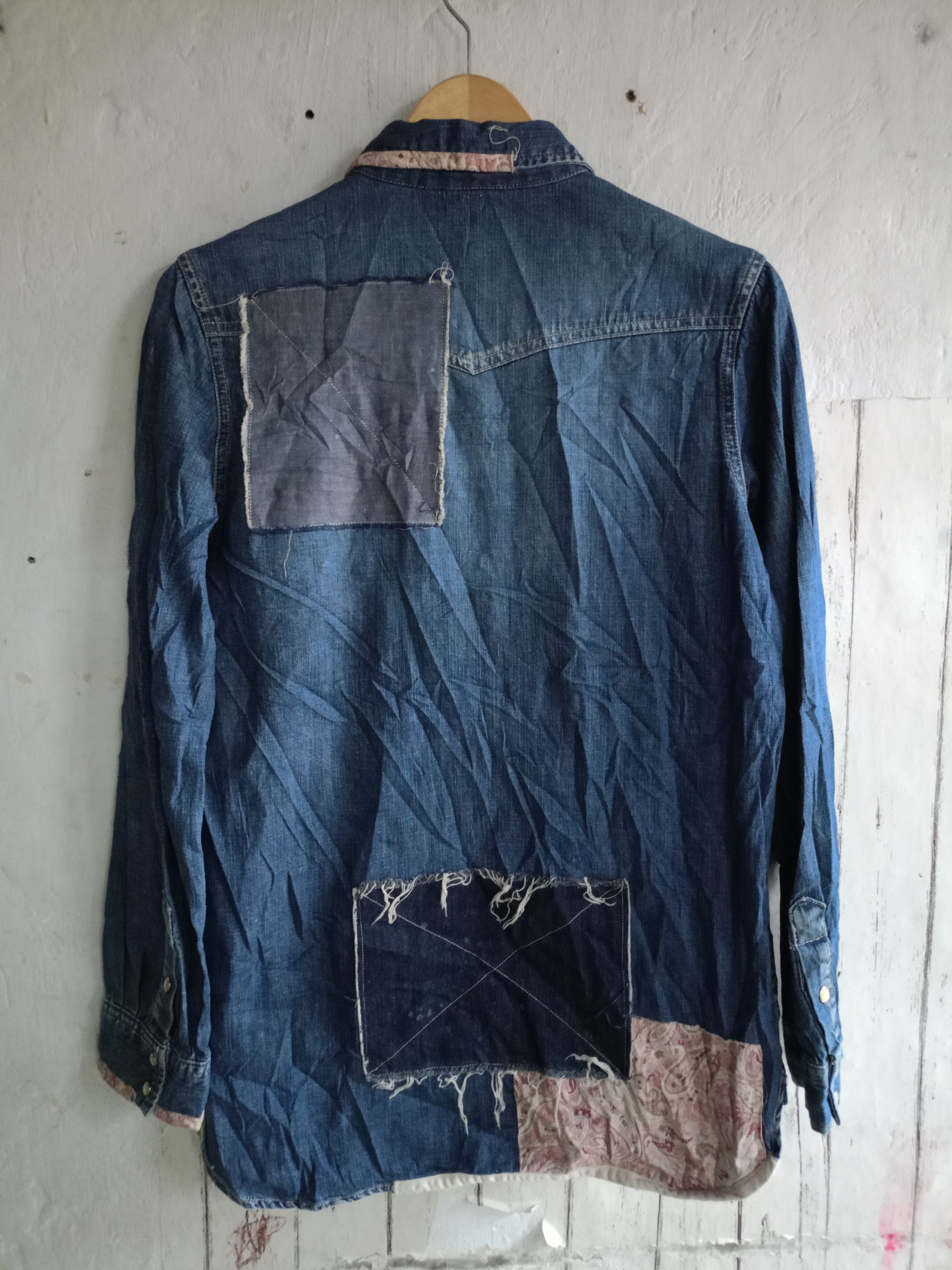 Japanese Brand Ungrid Long Sleeve Patchwork Denim Shirts style kapital Size US M / EU 48-50 / 2 - 4 Thumbnail